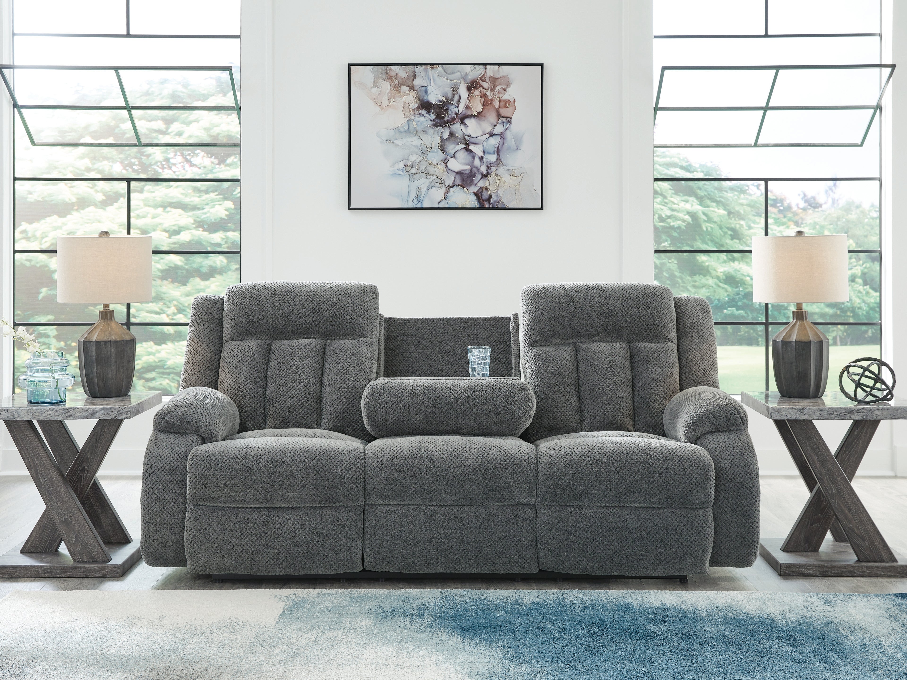Observation Power Reclining Sofa with Drop Down Table