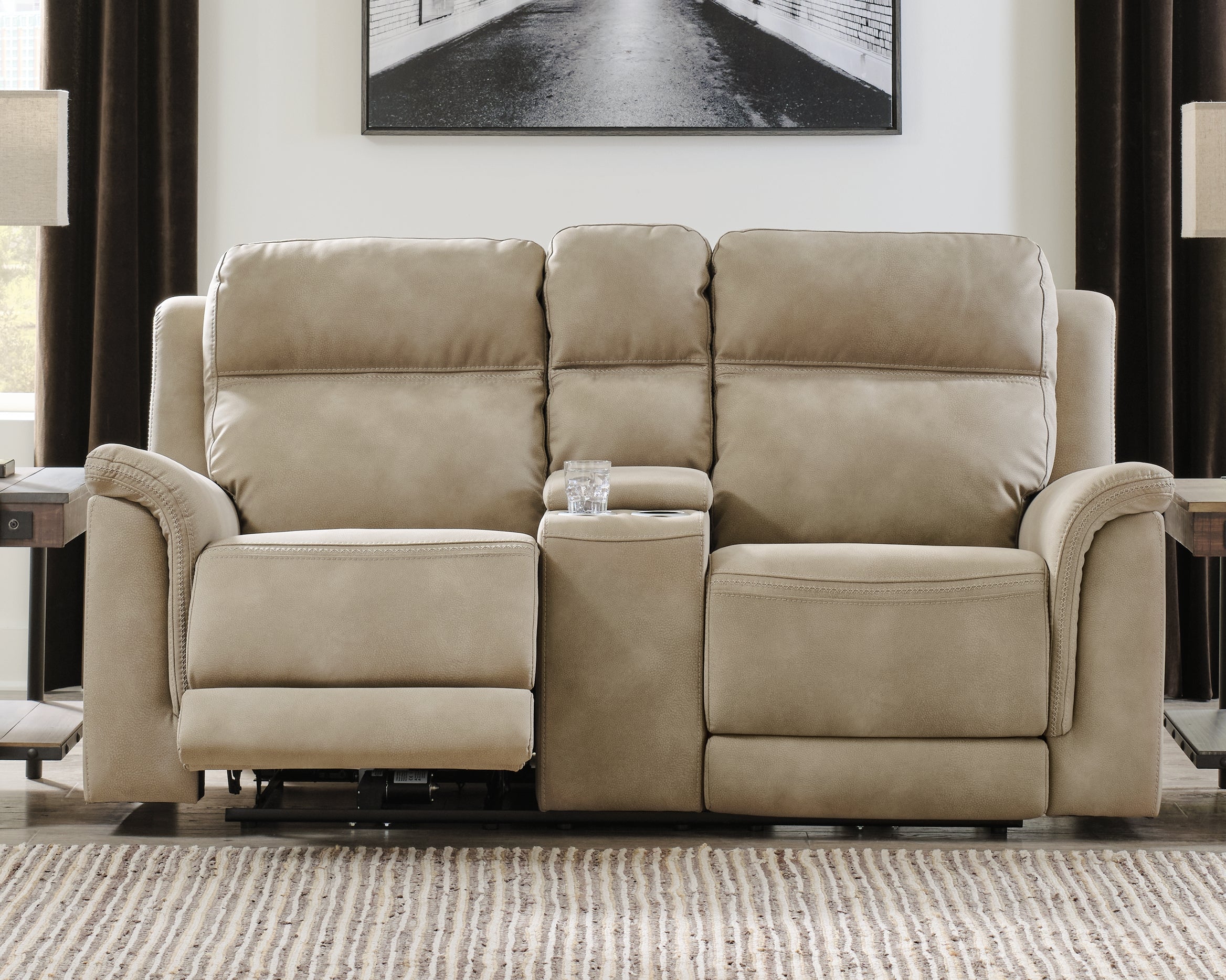 Next-Gen Durapella Power Reclining Loveseat with Console