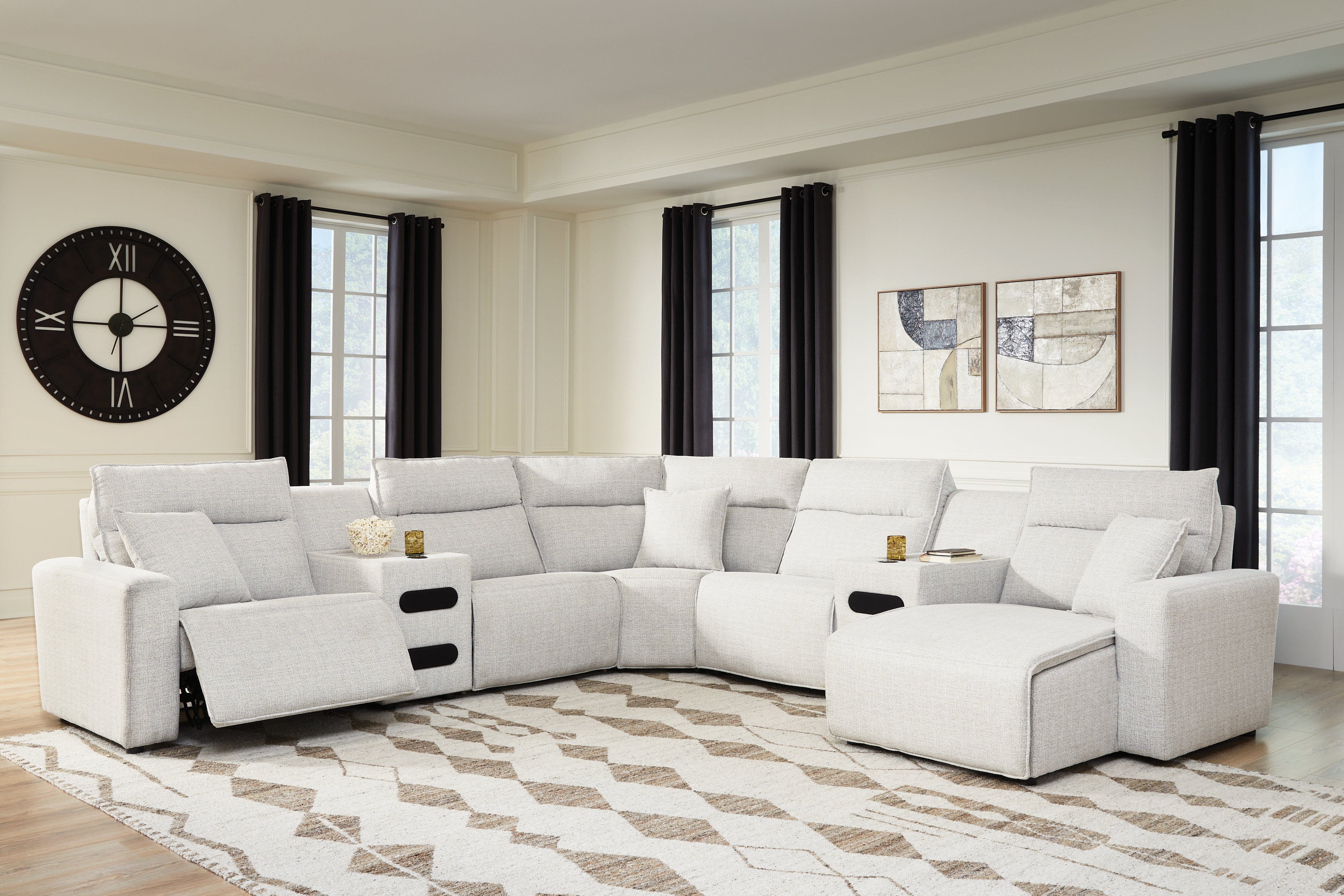 Modmax II 7-Piece Power Reclining Sectional with Chaise and Audio Consoles
