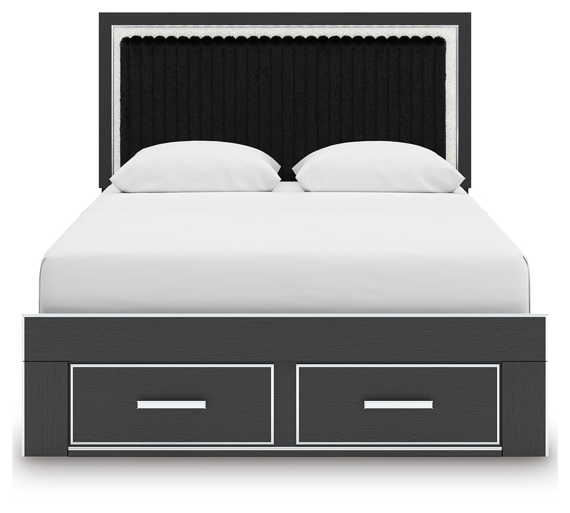 Zuraleus Queen Upholstered Panel Platform Storage Bed