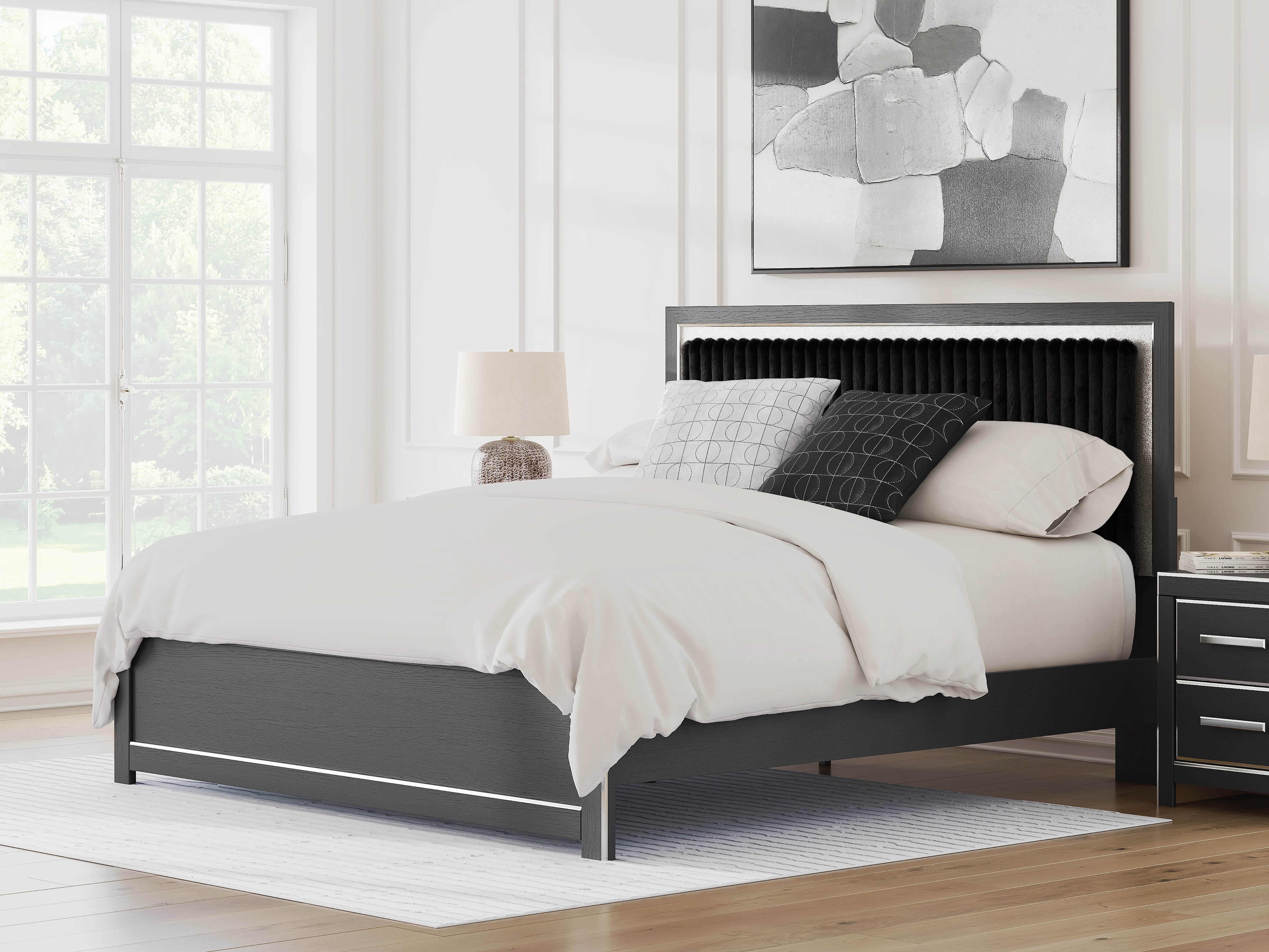 Zuraleus King Upholstered Panel Platform Bed