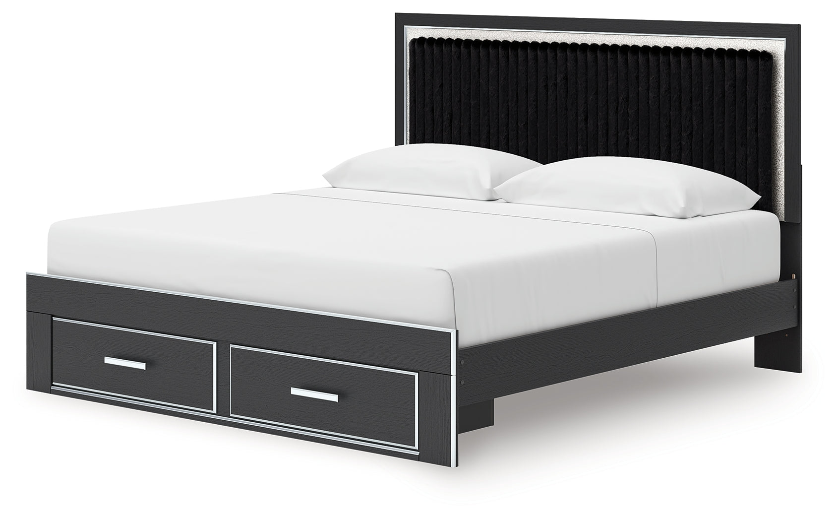 Zuraleus King Upholstered Panel Platform Storage Bed