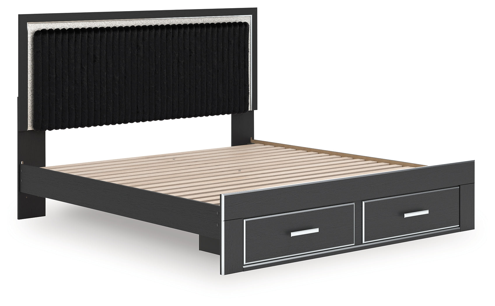 Zuraleus King Upholstered Panel Platform Storage Bed
