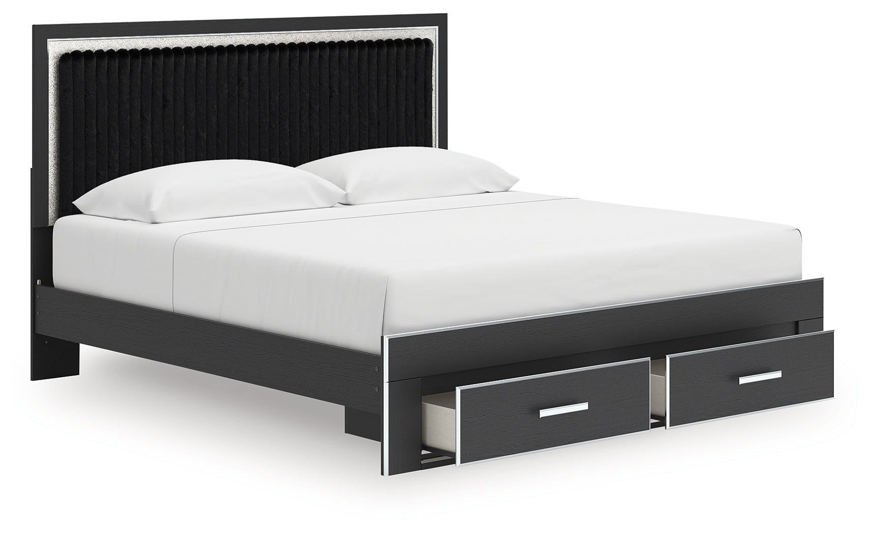 Zuraleus King Upholstered Panel Platform Storage Bed