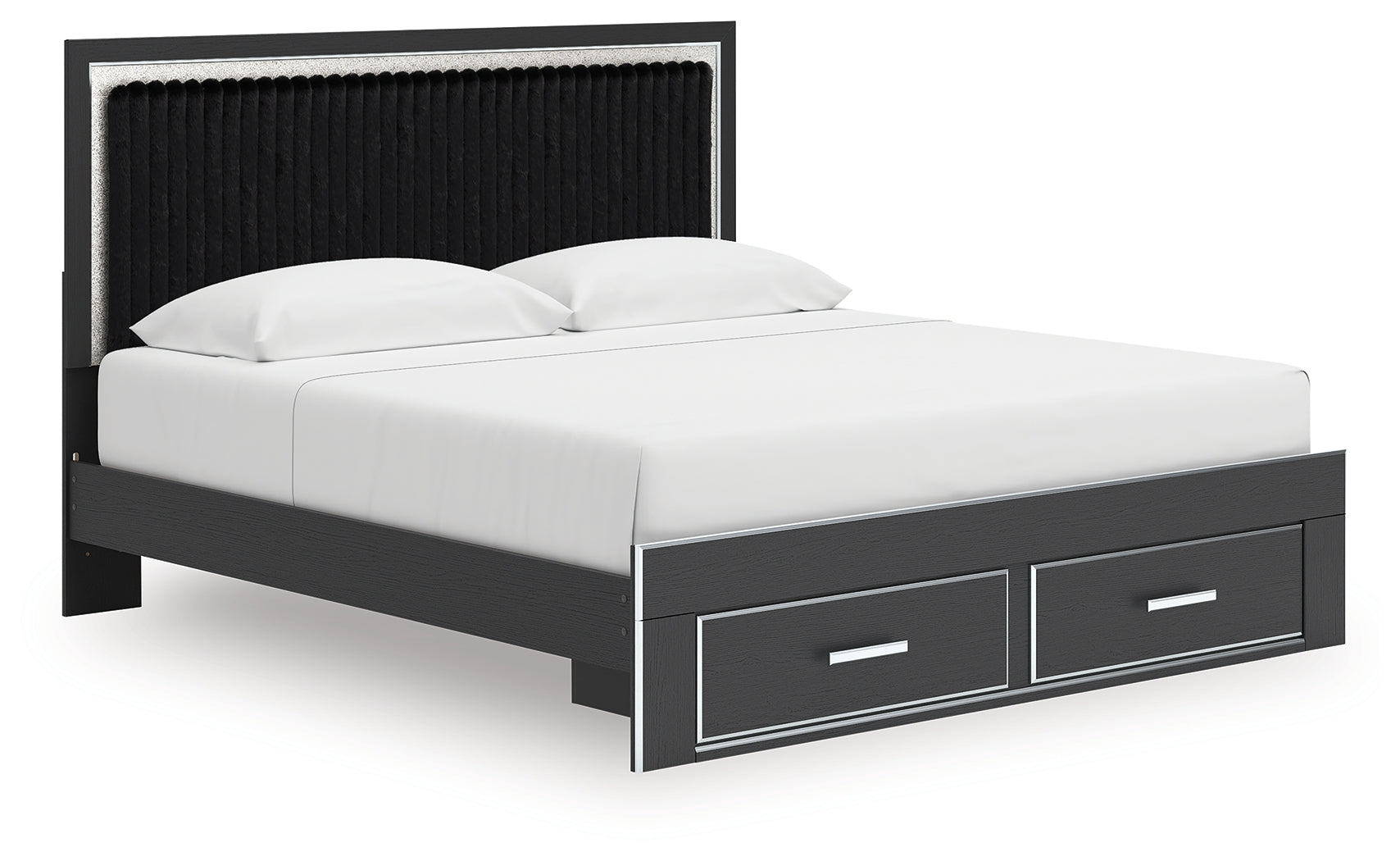 Zuraleus King Upholstered Panel Platform Storage Bed