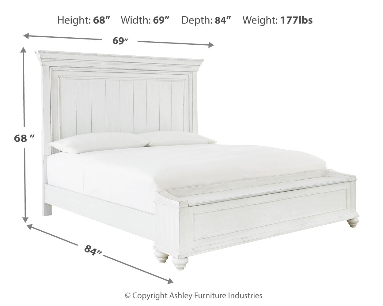 Kanwyn Queen Panel Bed with Storage Bench