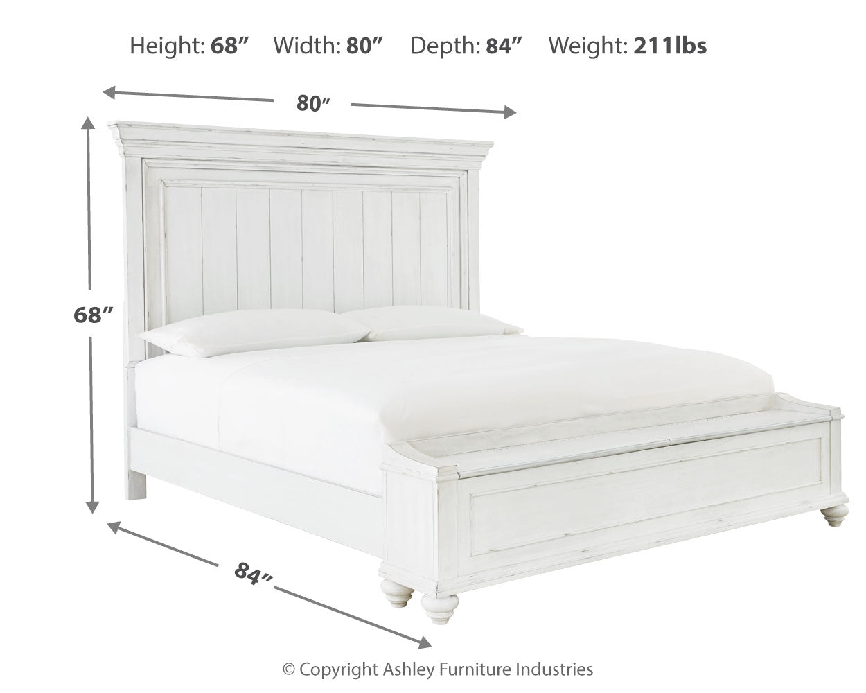 Kanwyn King Panel Bed with Storage Bench