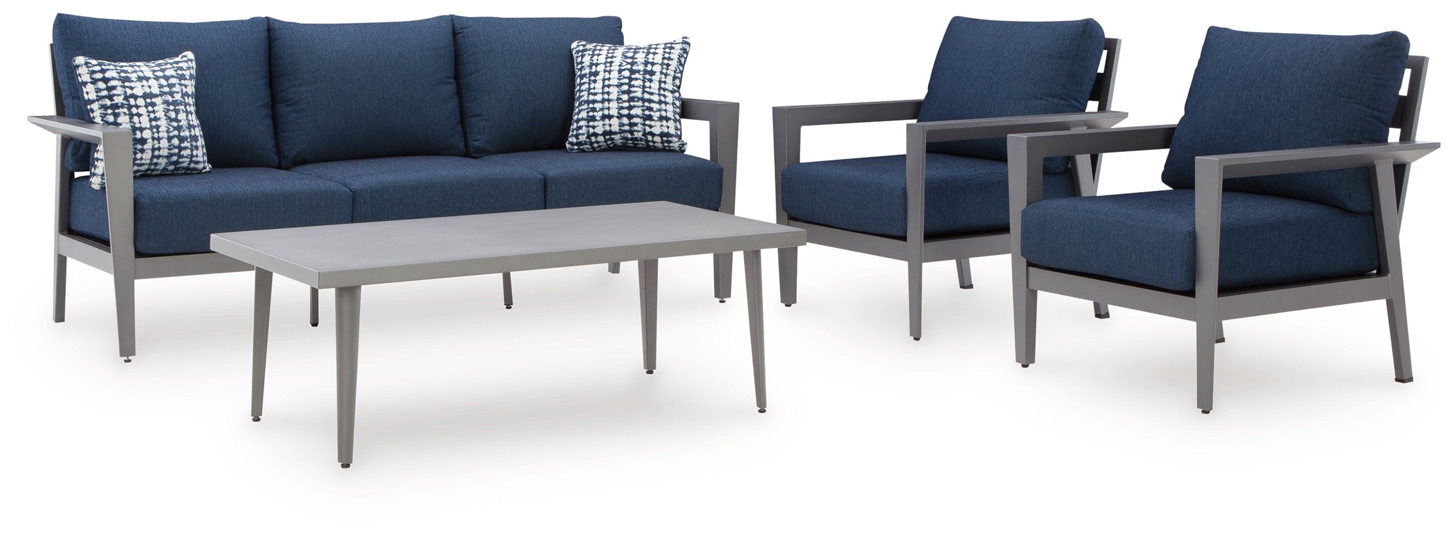 Gali Outdoor Sofa/Chairs/Table Set (Set of 4)