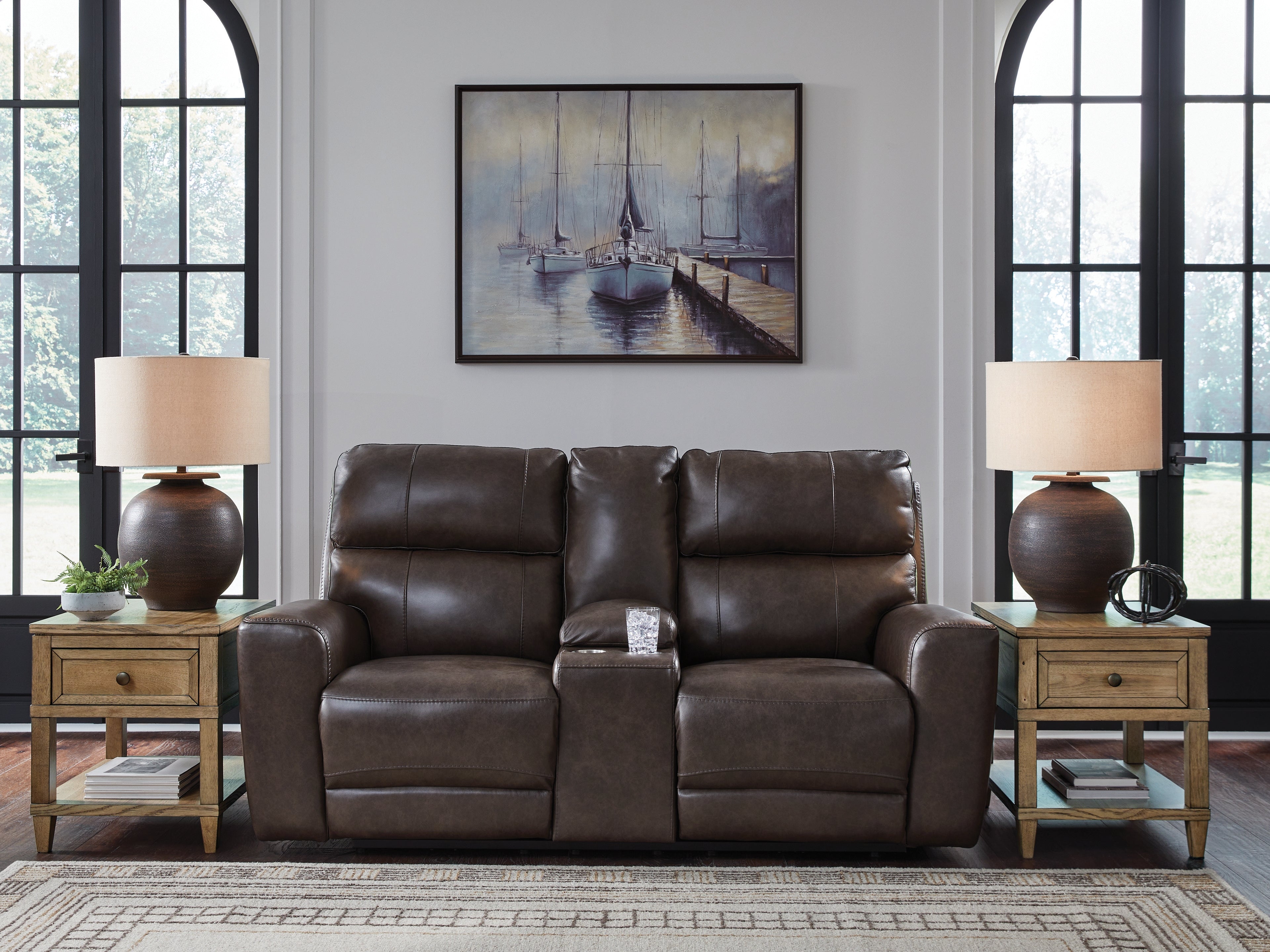 Crossplex Power Reclining Loveseat with Console