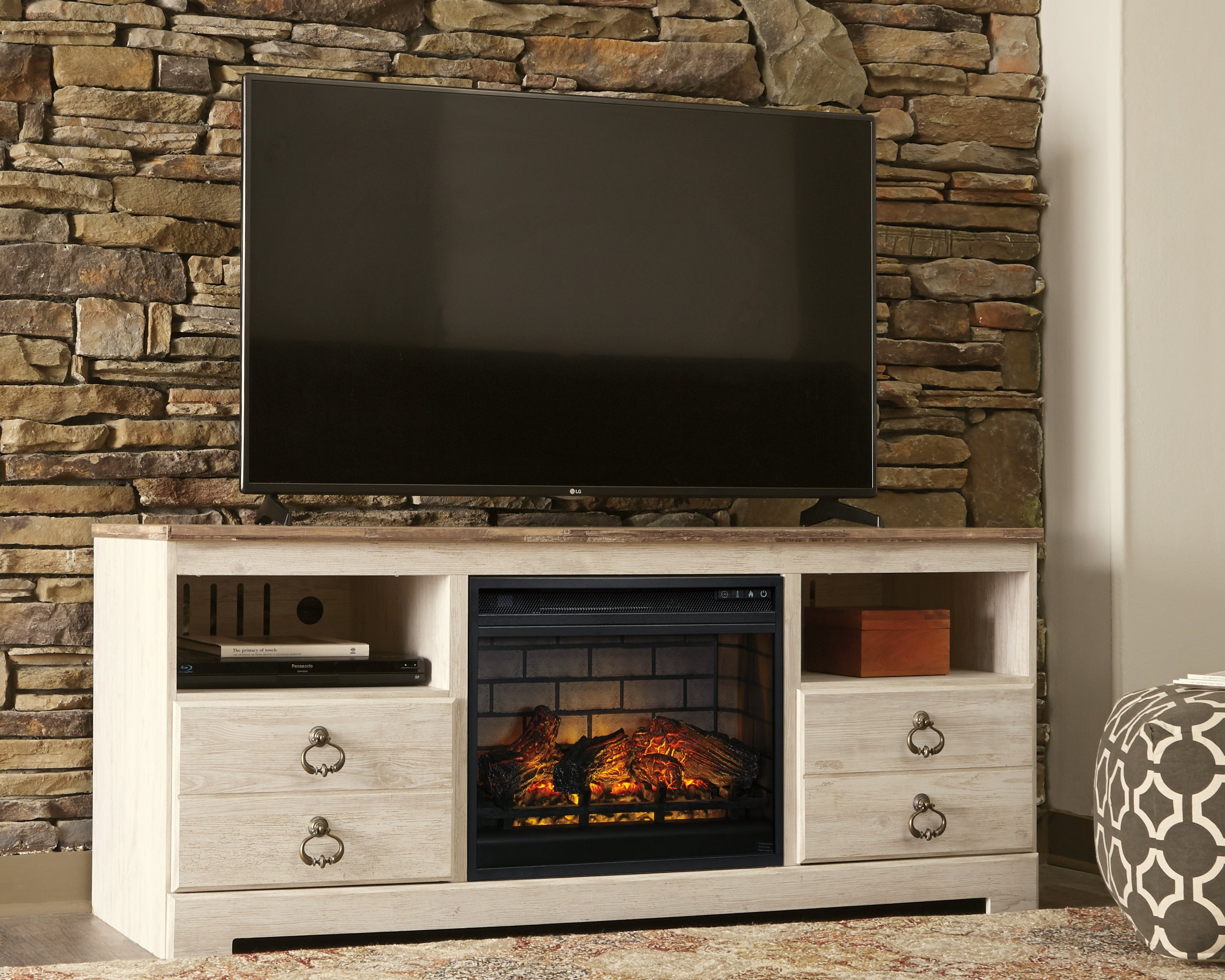 Willowton 64\" TV Stand with Electric Fireplace