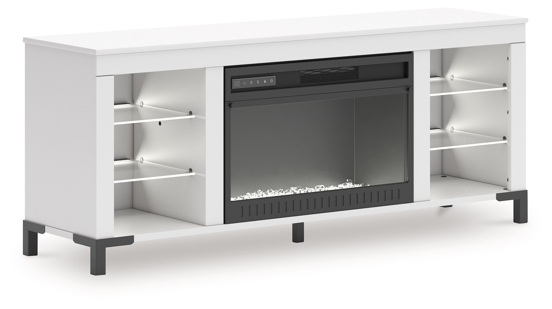 Brollevi 60\" TV Stand with Electric Fireplace