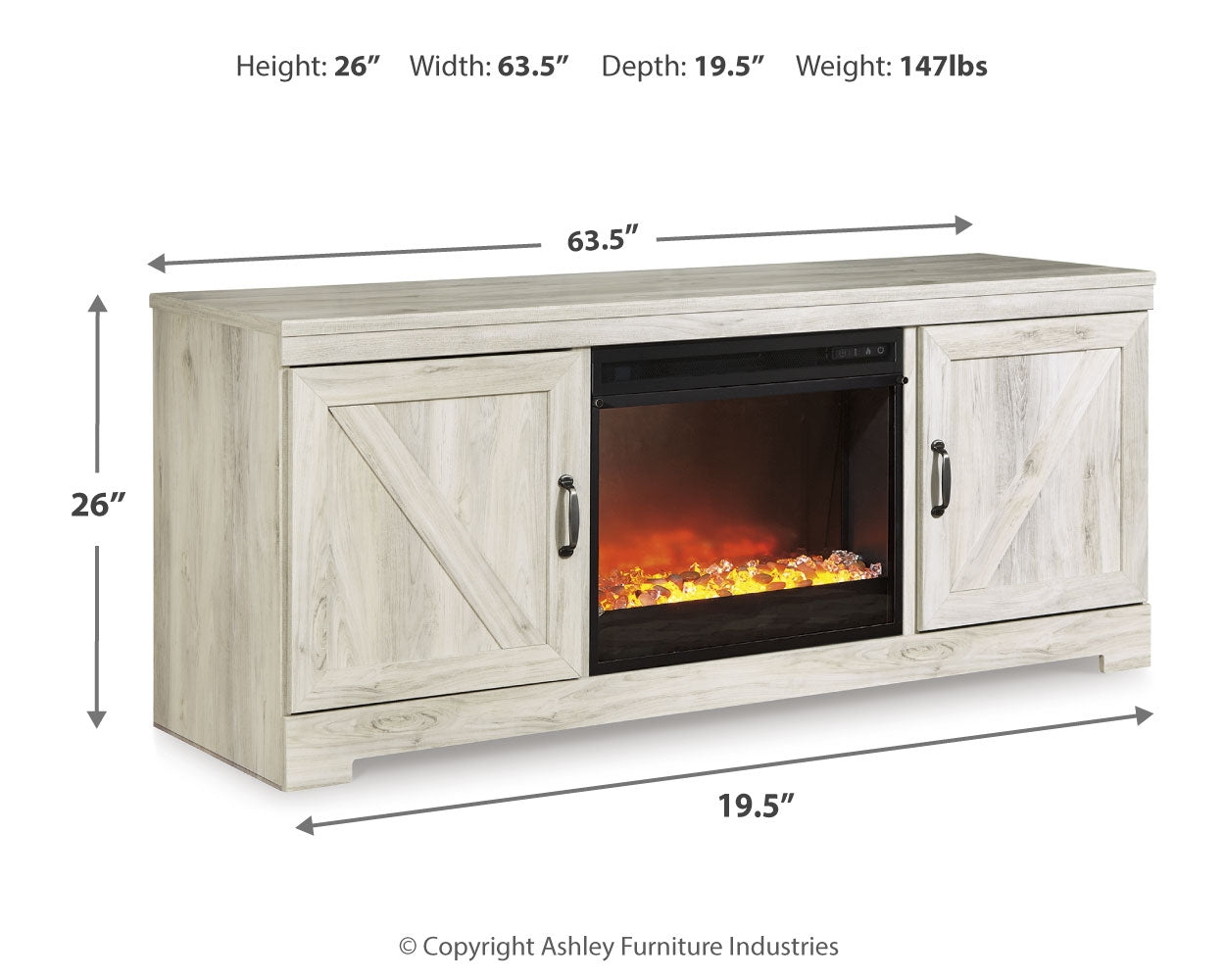 Bellaby 63\" TV Stand with Fireplace