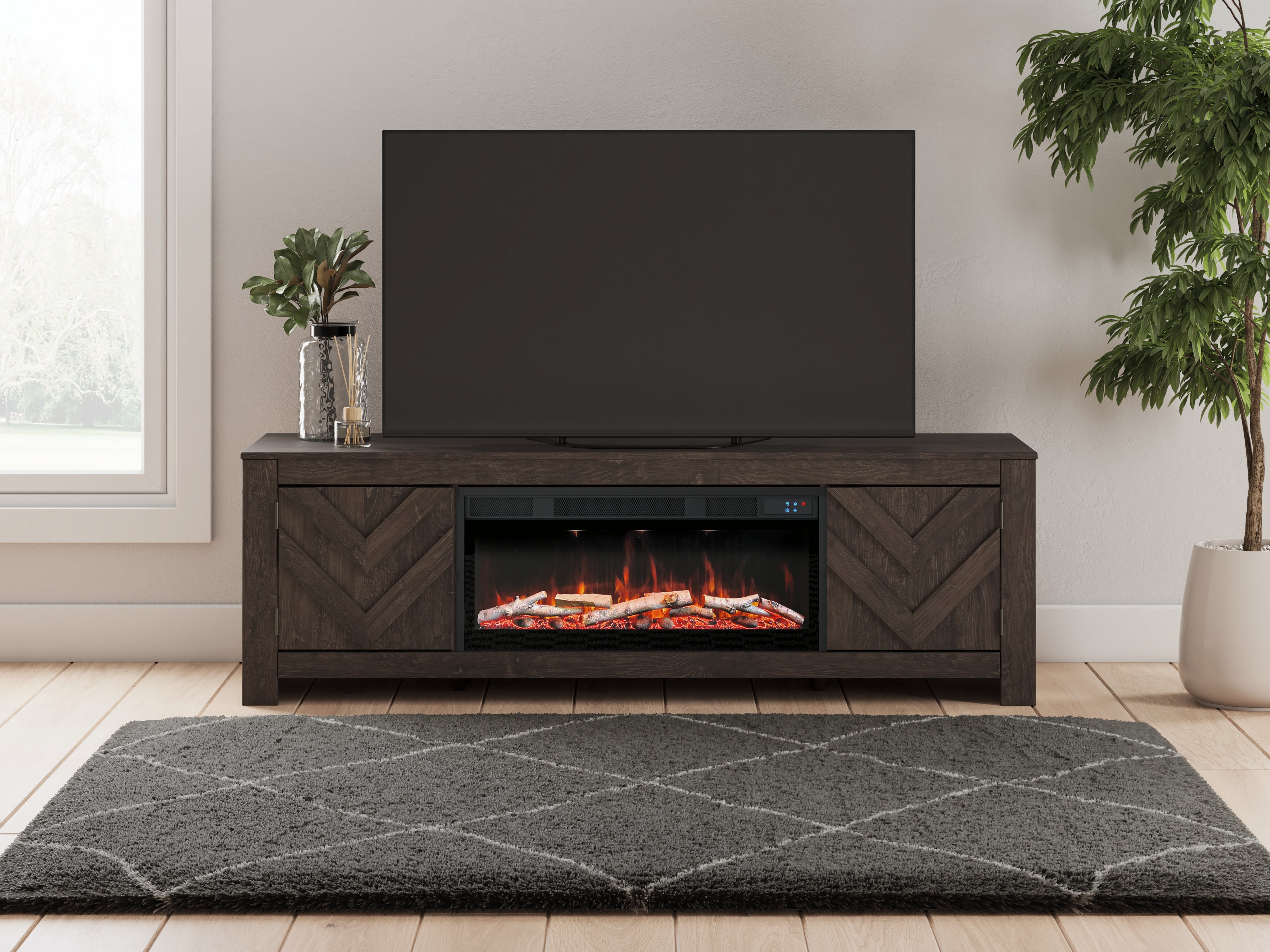 Cayboni 71\" TV Stand with Electric Fireplace