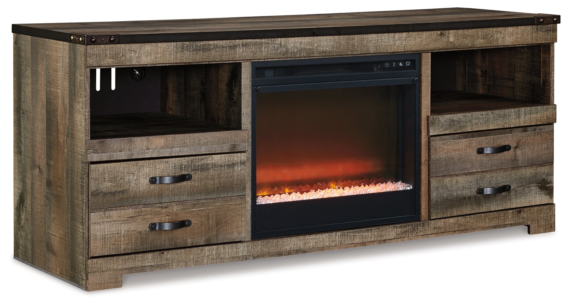 Trinell 63\" TV Stand with Electric Fireplace