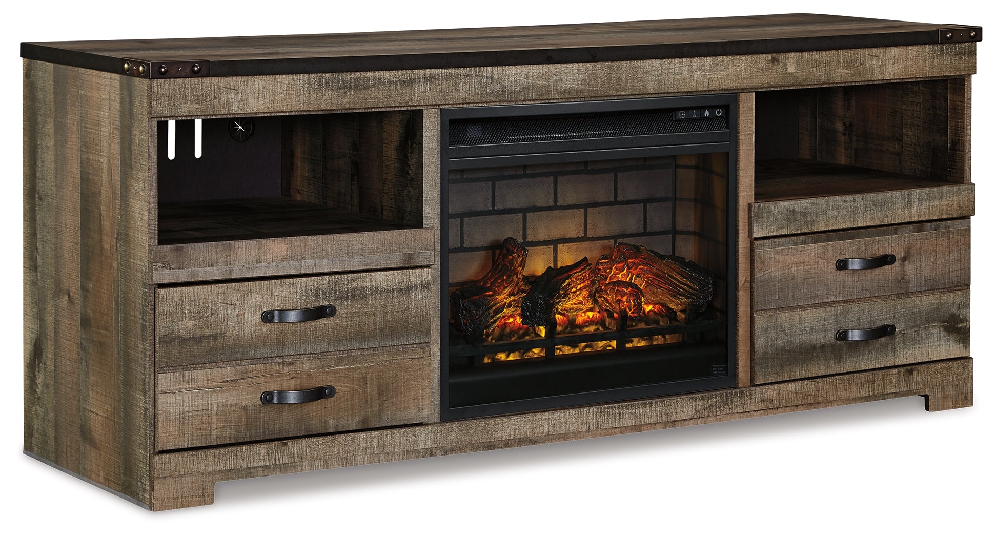 Trinell 63\" TV Stand with Electric Fireplace