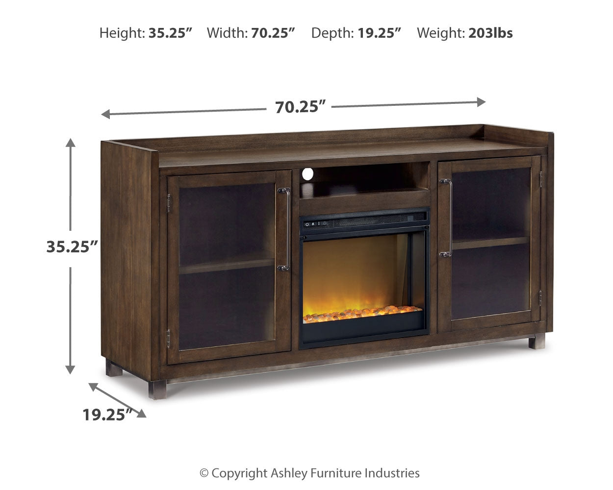 Starmore 70\" TV Stand with Electric Fireplace