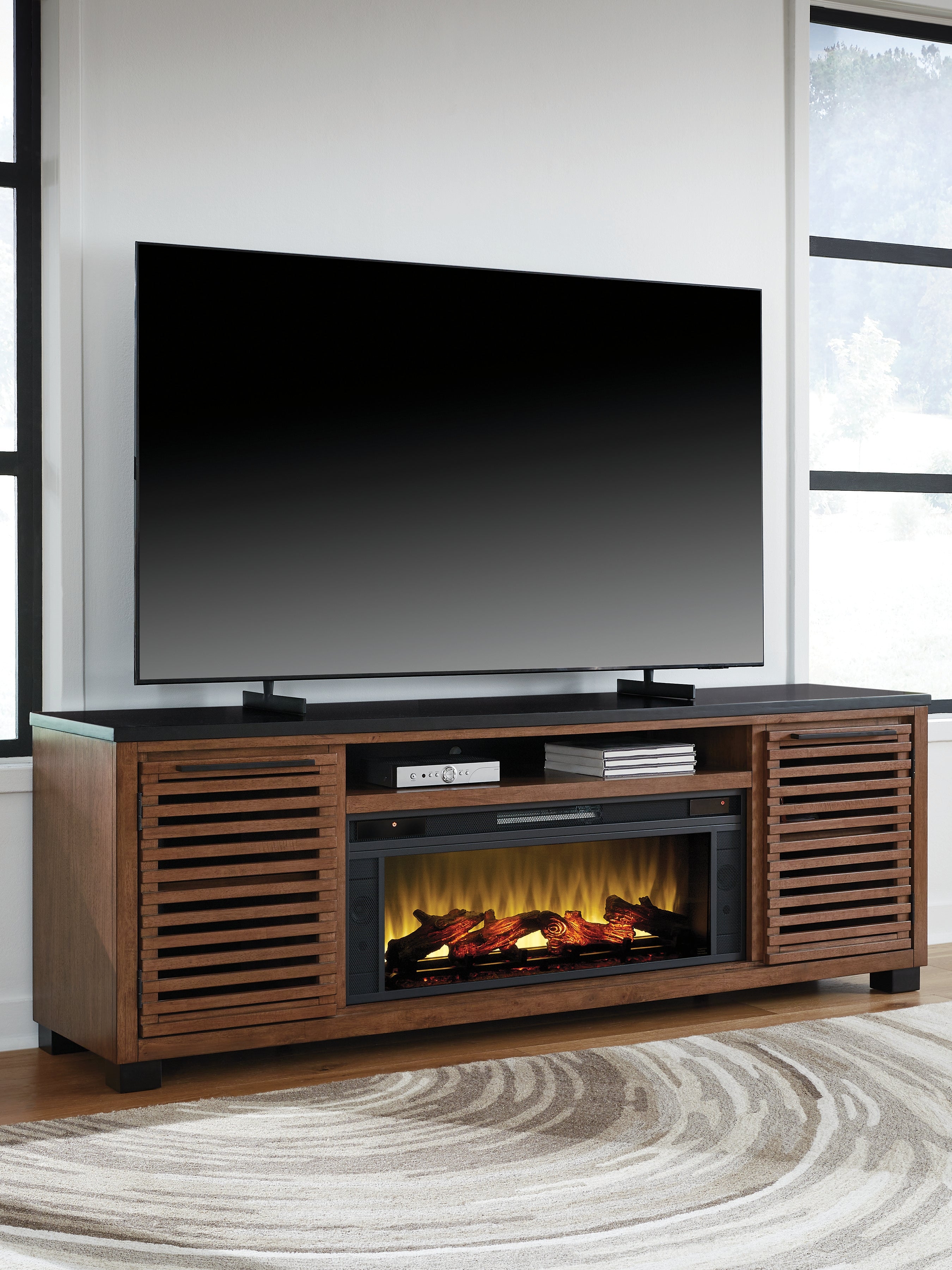 Kallari 84\" TV Stand with Electric Fireplace