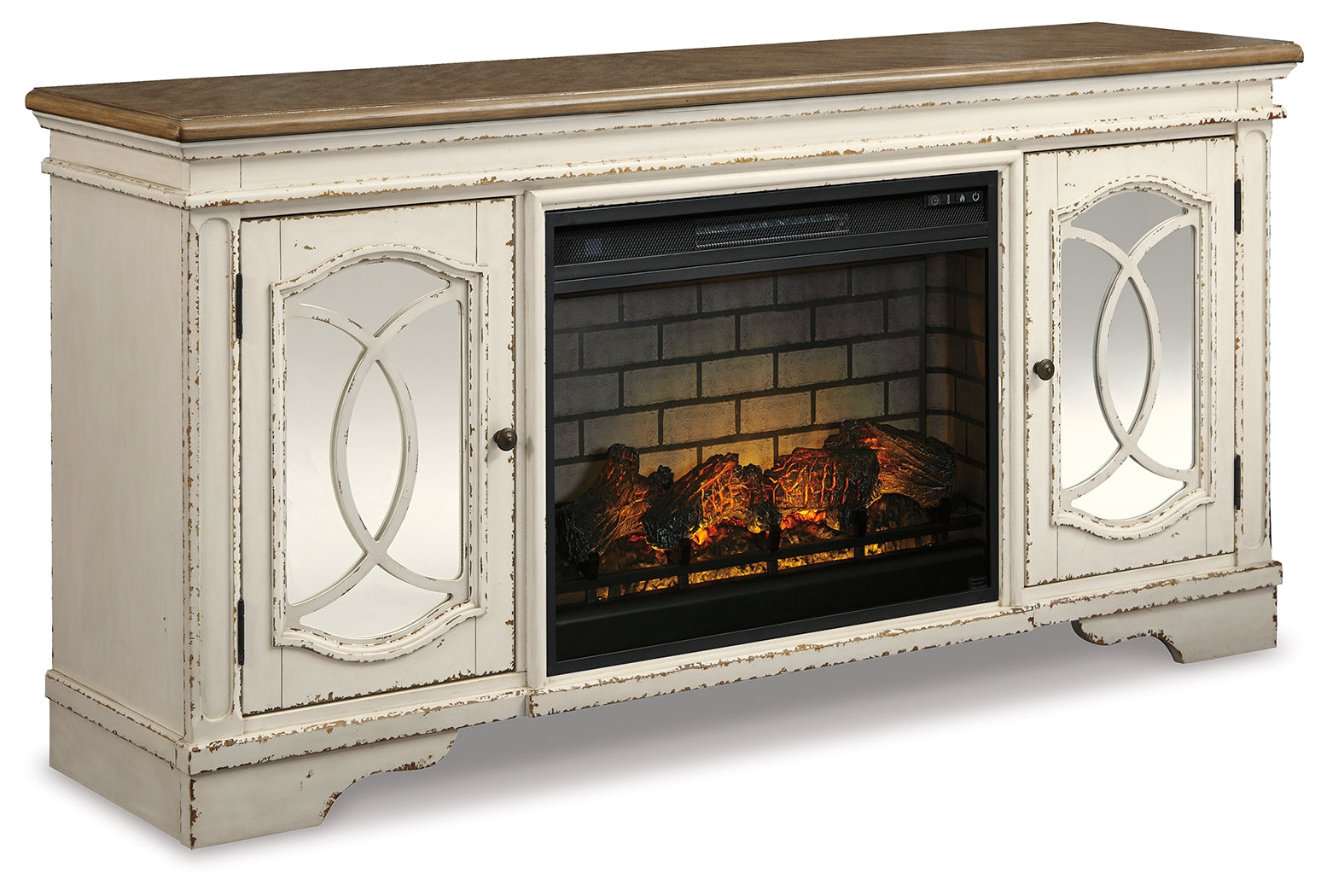 Realyn 74\" TV Stand with Electric Fireplace