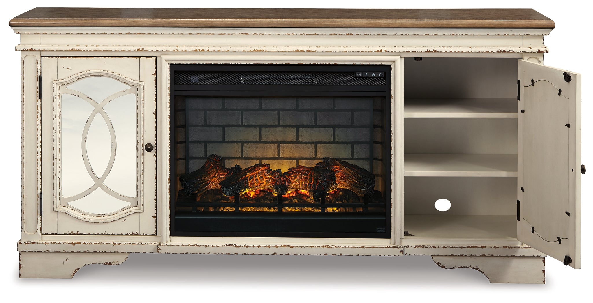 Realyn 74\" TV Stand with Electric Fireplace