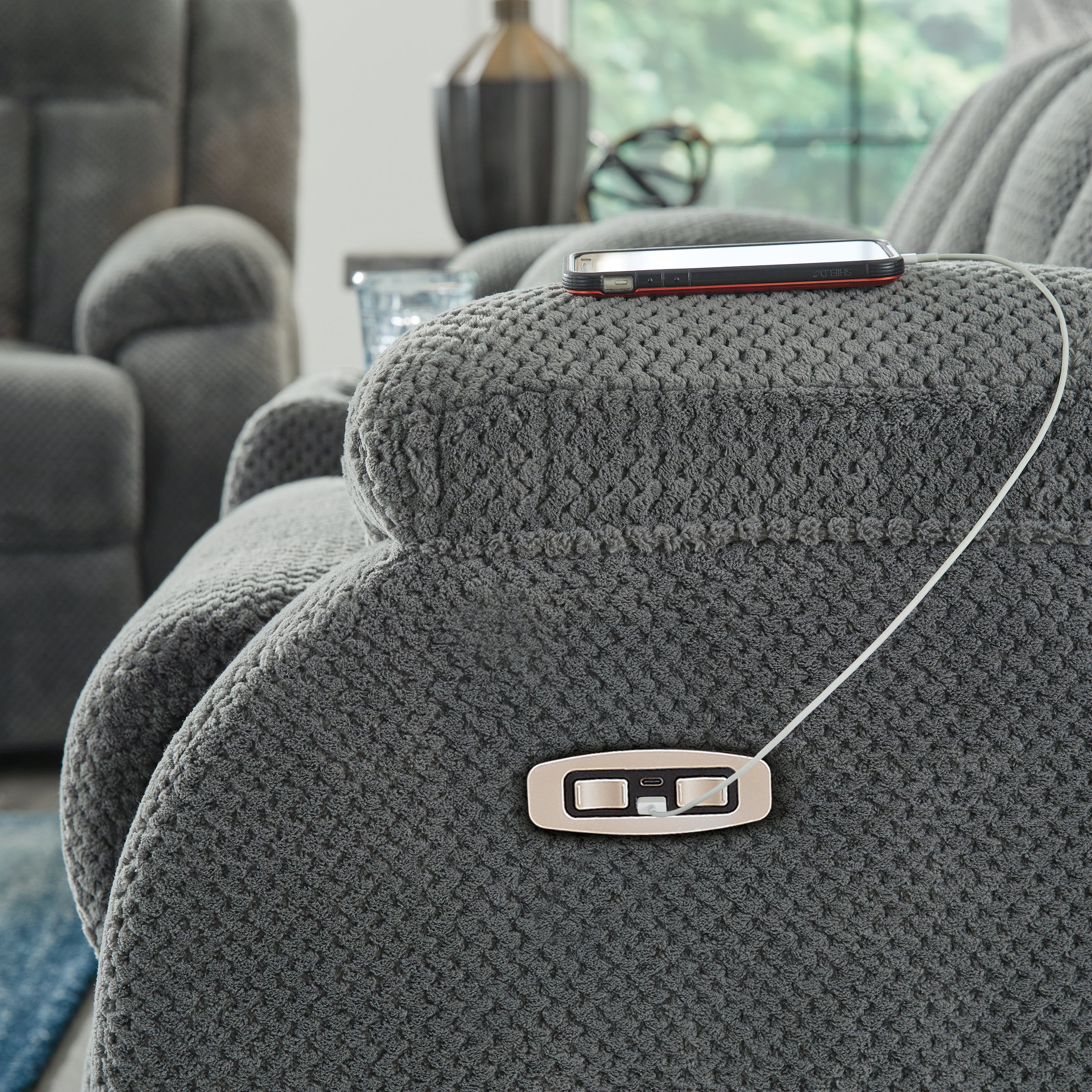 Observation Power Reclining Sofa with Drop Down Table