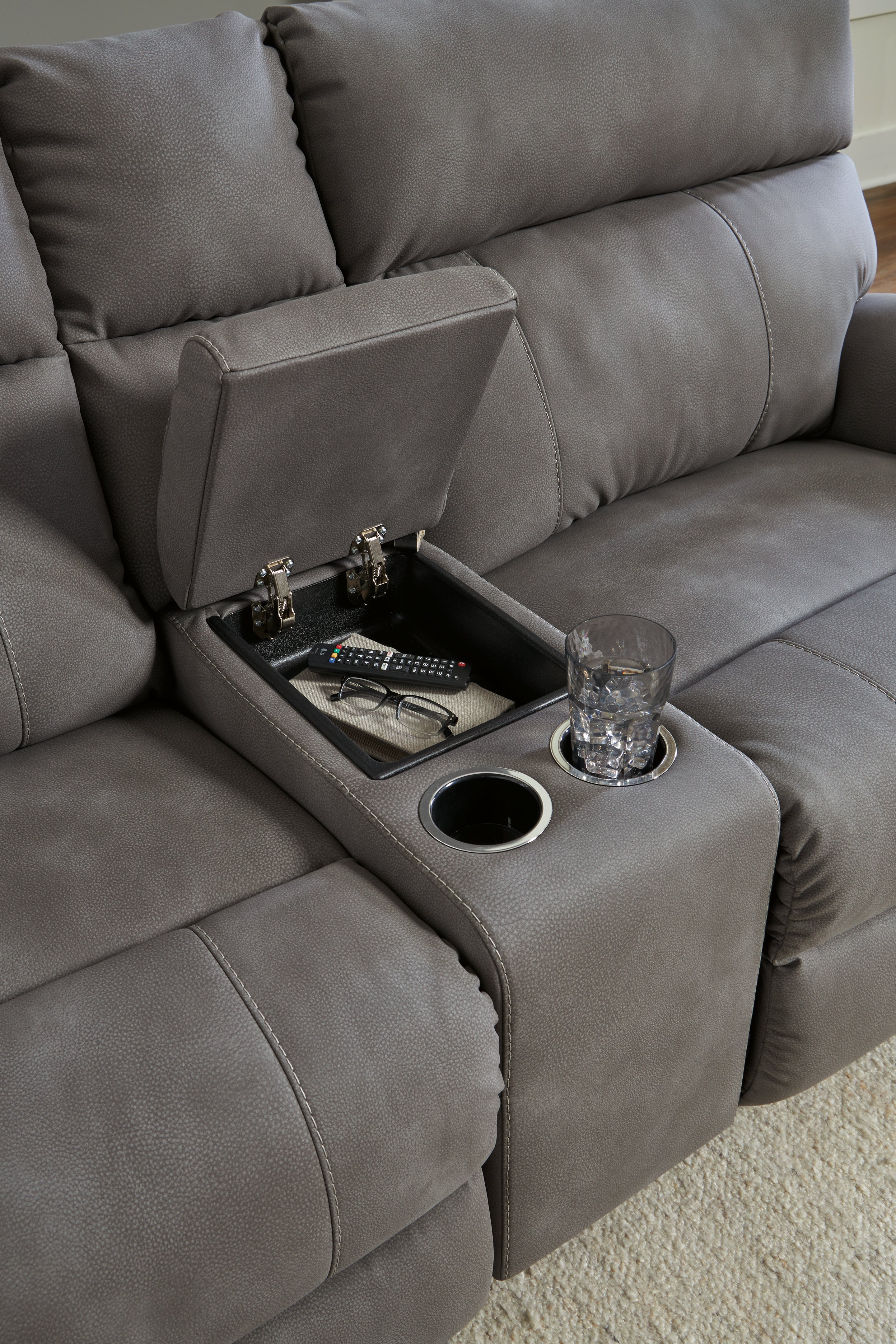 Next-Gen Durapella 3-Piece Power Reclining Sectional Loveseat with Console