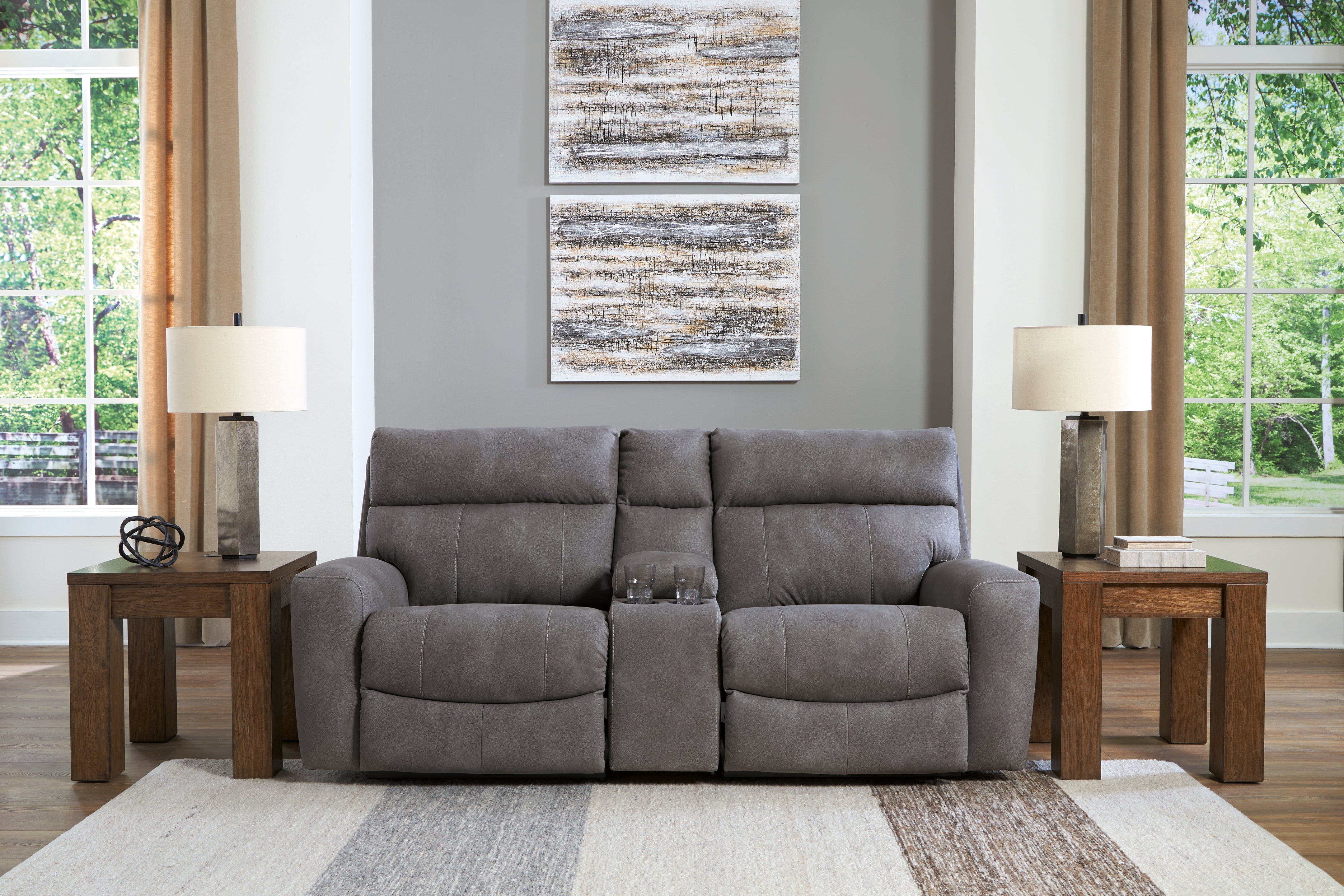 Next-Gen Durapella 3-Piece Power Reclining Sectional Loveseat with Console