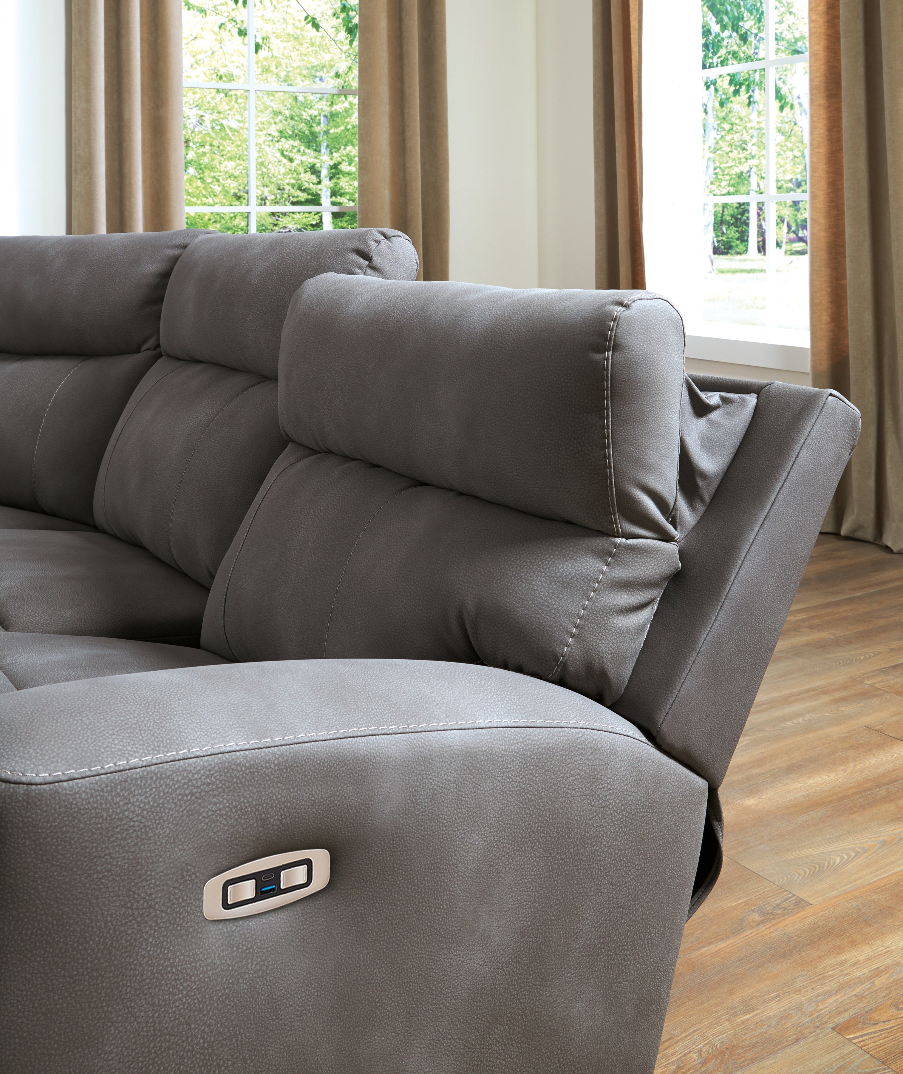 Next-Gen Durapella 3-Piece Power Reclining Sectional Loveseat with Console