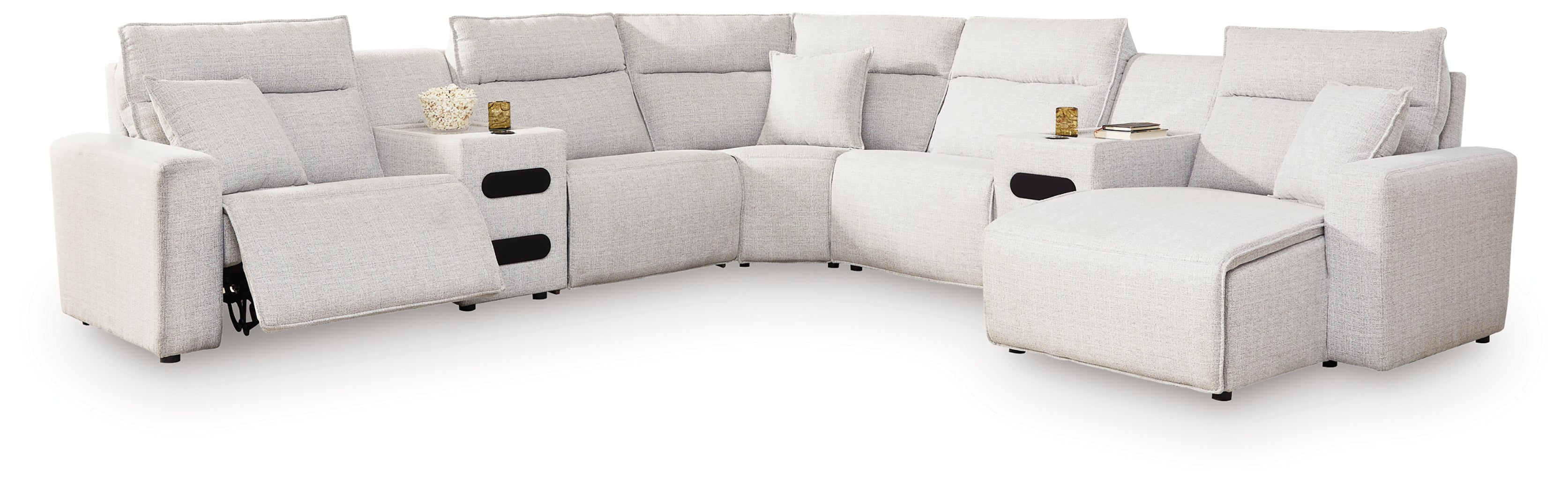 Modmax II 7-Piece Power Reclining Sectional with Chaise and Audio Consoles