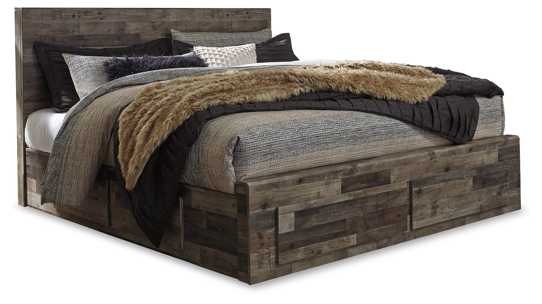 Derekson King Panel Bed with 6 Storage Drawers