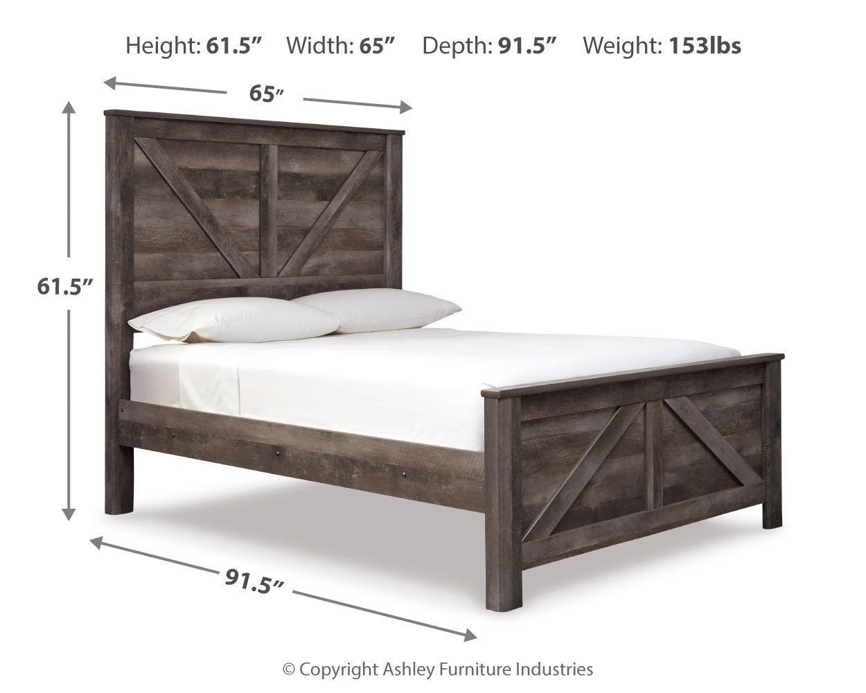 Wynnlow Queen Crossbuck Panel Bed