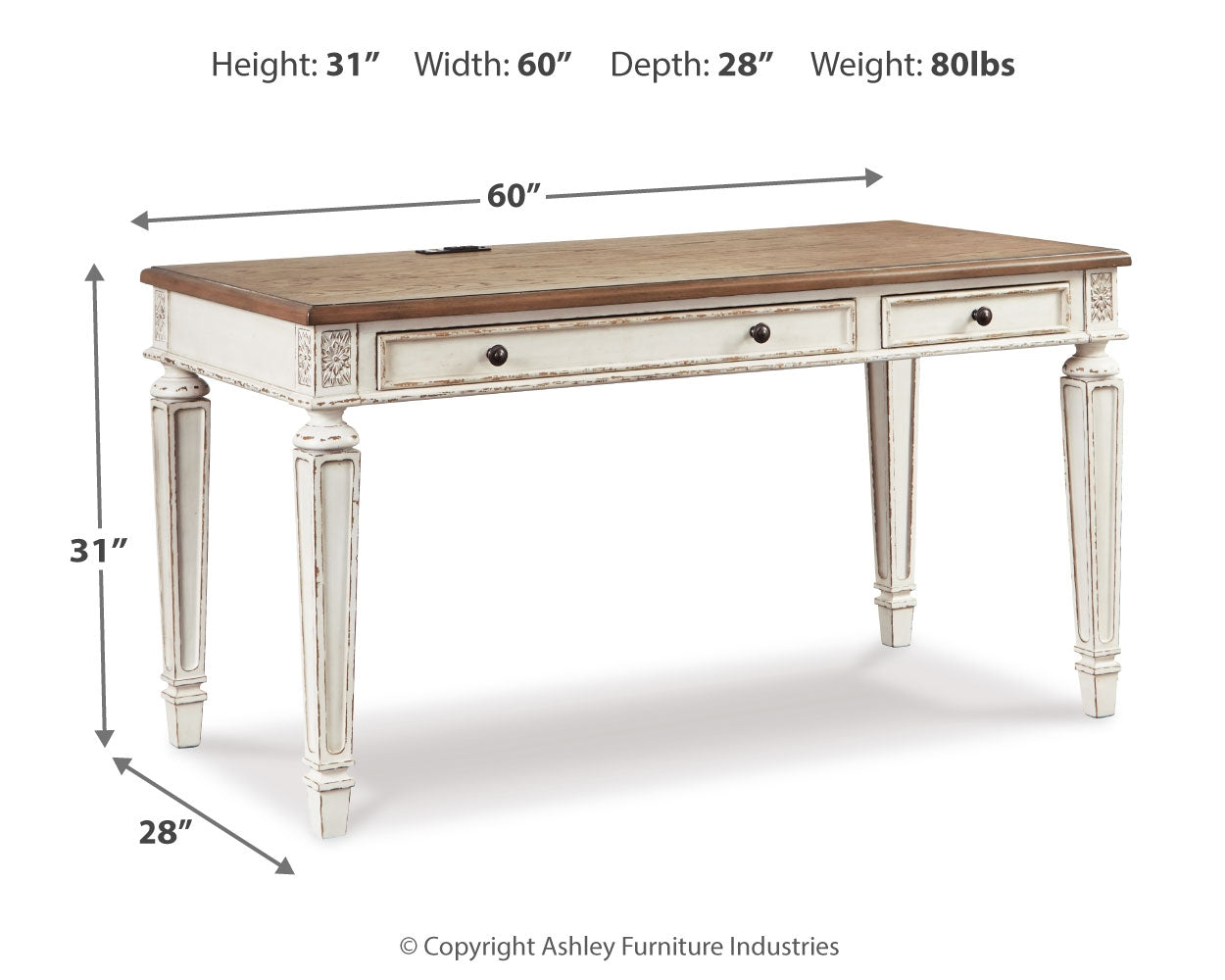 Realyn 60\" Home Office Desk