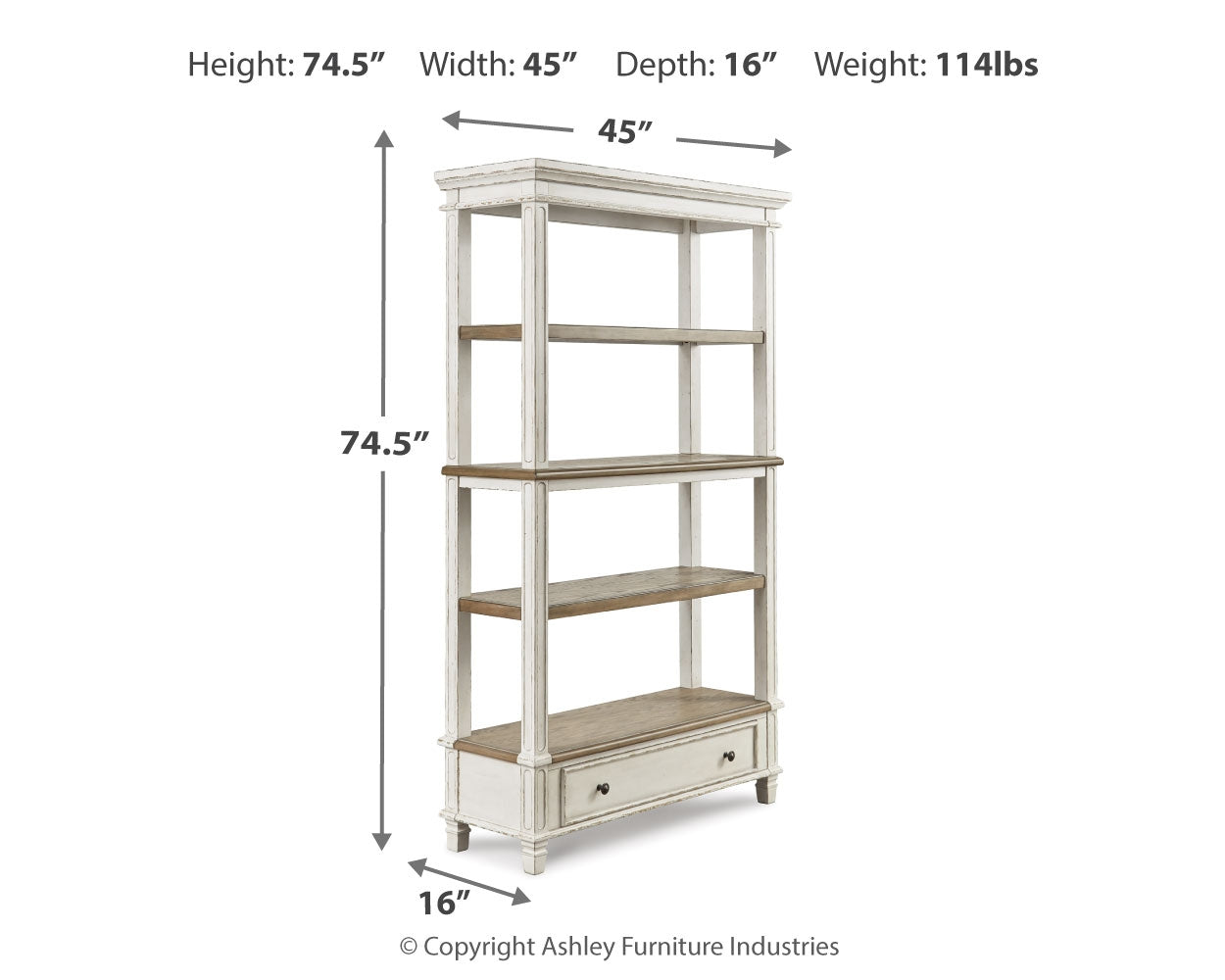 Realyn 75\" Bookcase