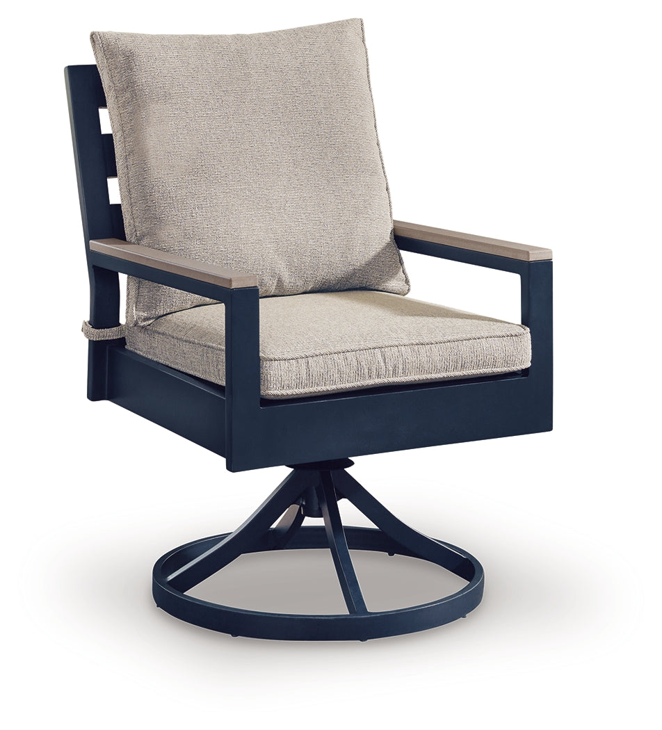 East Beach Outdoor Swivel Chair with Cushion (Set of 2)