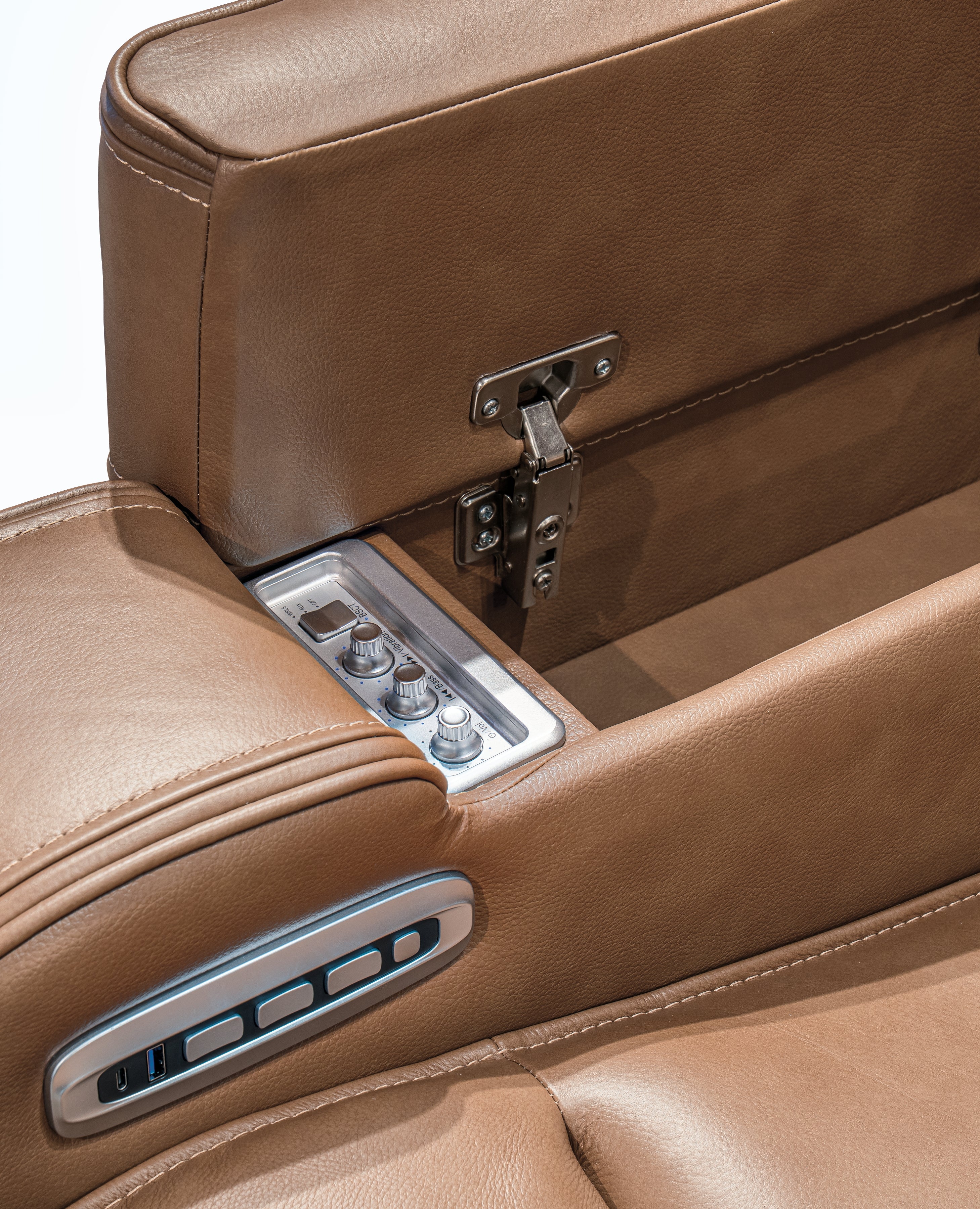 Knightington Power Reclining Sofa with Audio Seating