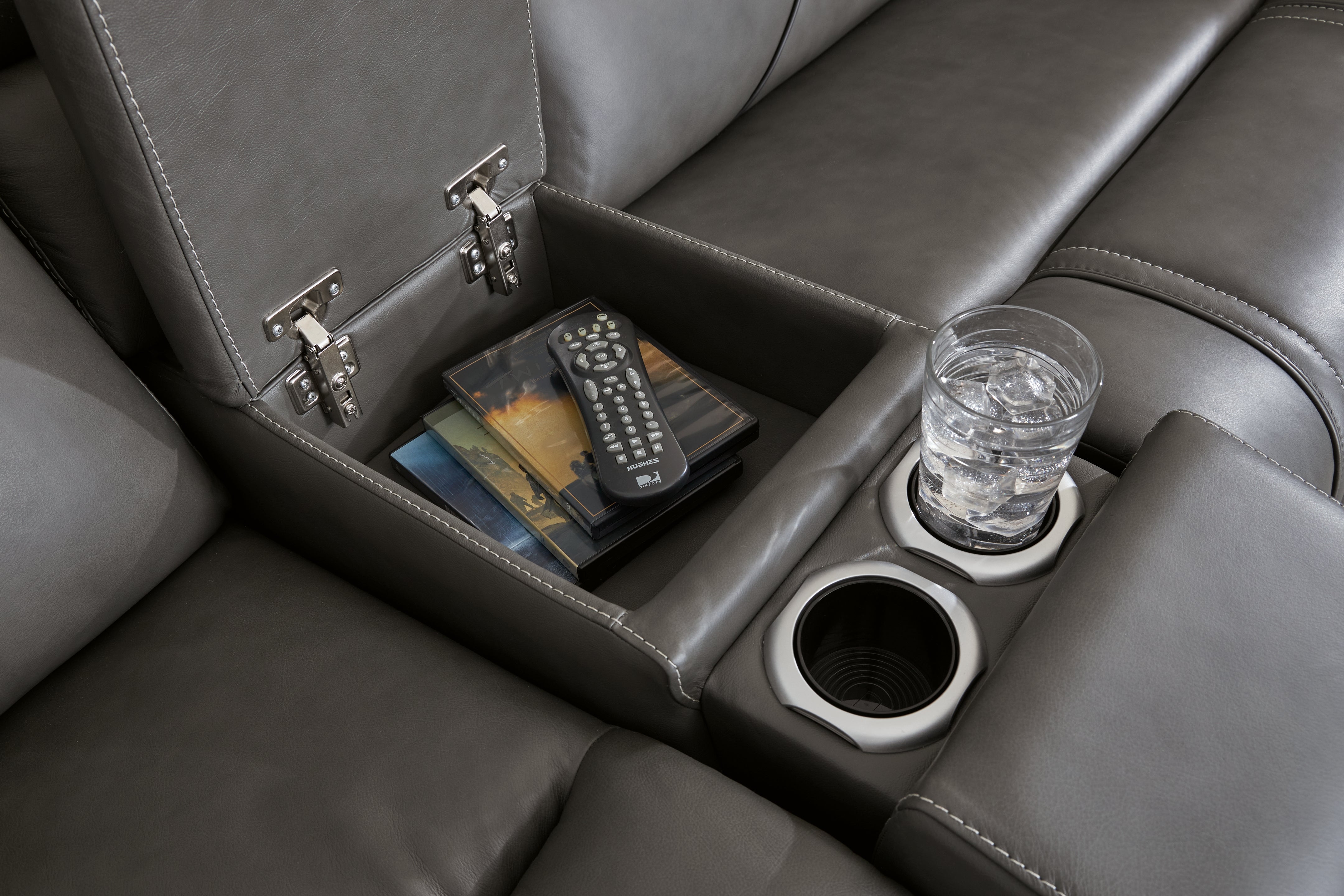 5Z - Pittson 3-Piece Power Reclining Sectional Loveseat with Console