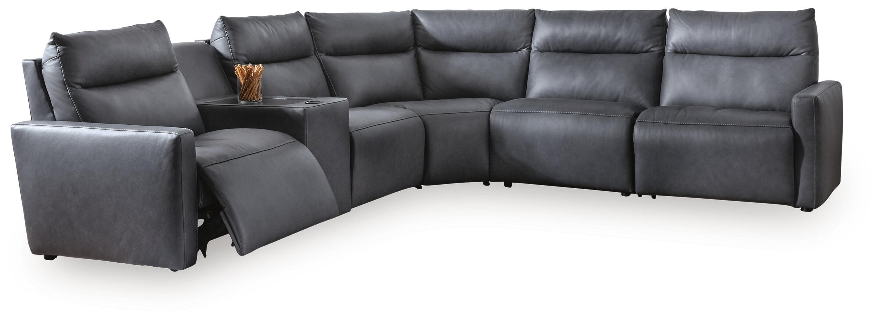 ModZ 6-Piece Power Reclining Sectional with Audio Console