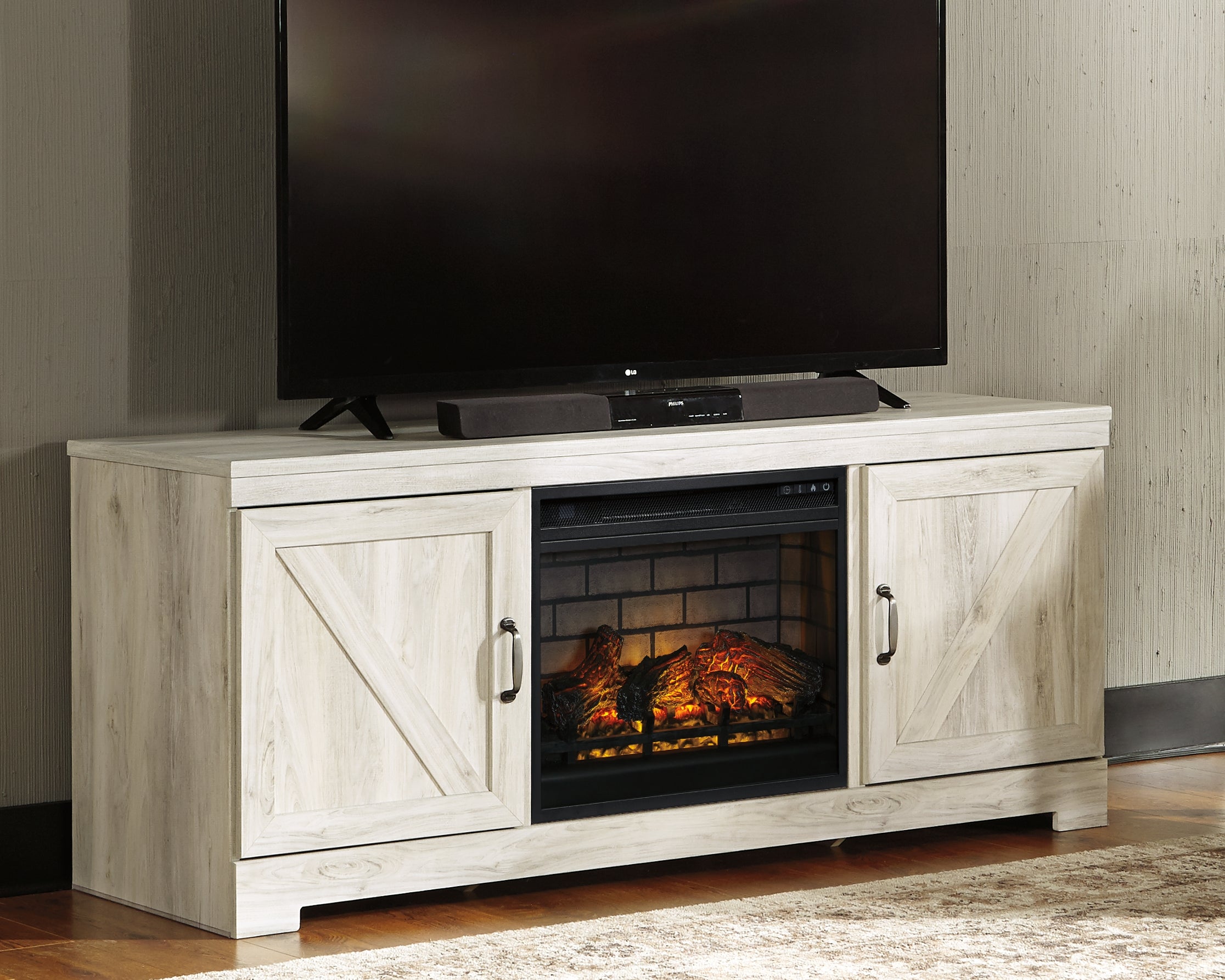 Bellaby 63\" TV Stand with Electric Fireplace