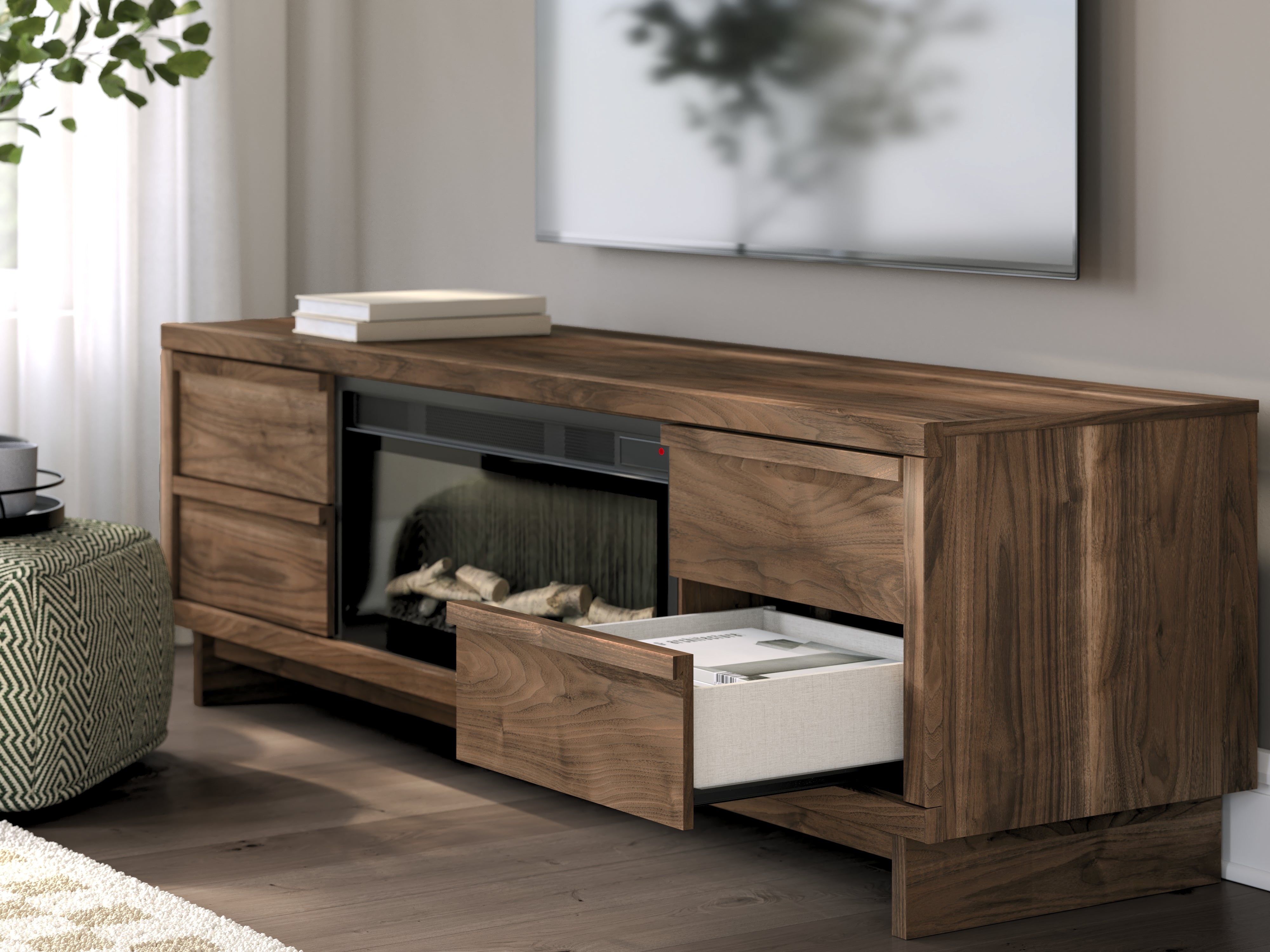 Zadilyn 72\" TV Stand with Electric Fireplace