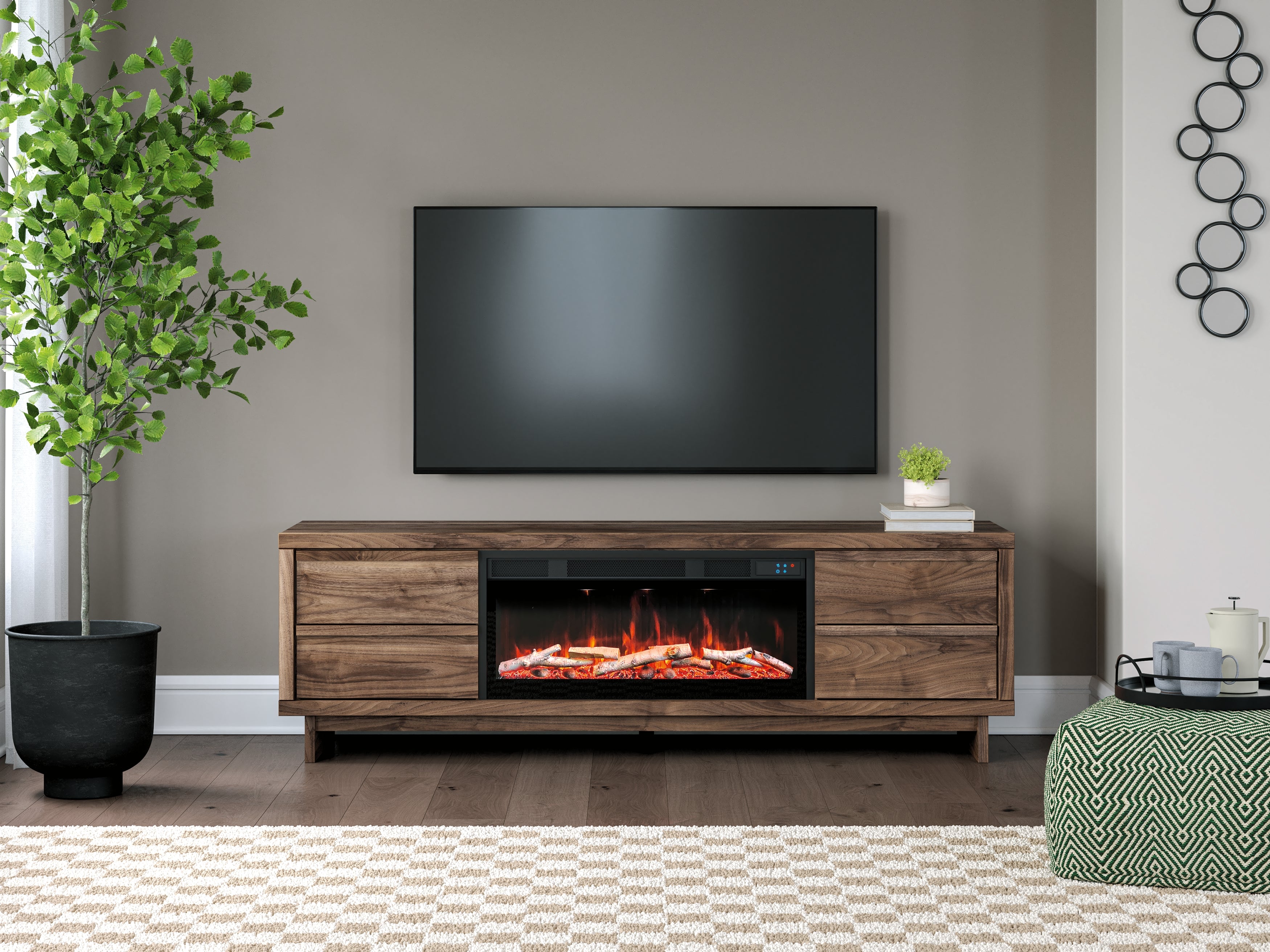 Zadilyn 72\" TV Stand with Electric Fireplace