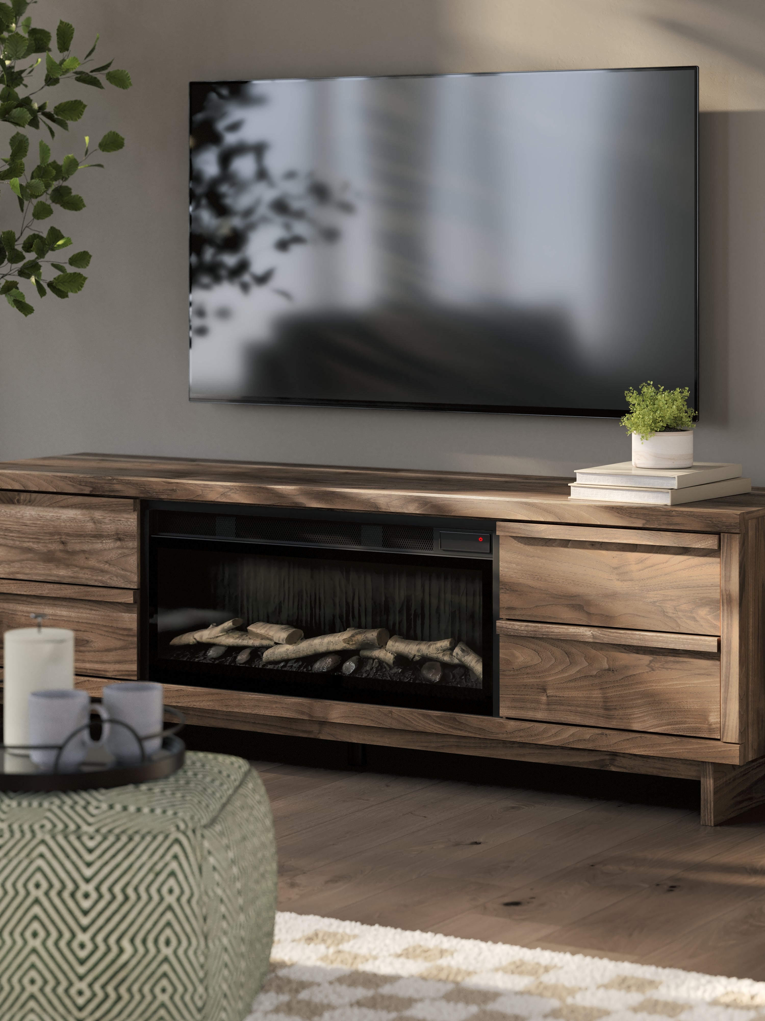 Zadilyn 72\" TV Stand with Electric Fireplace