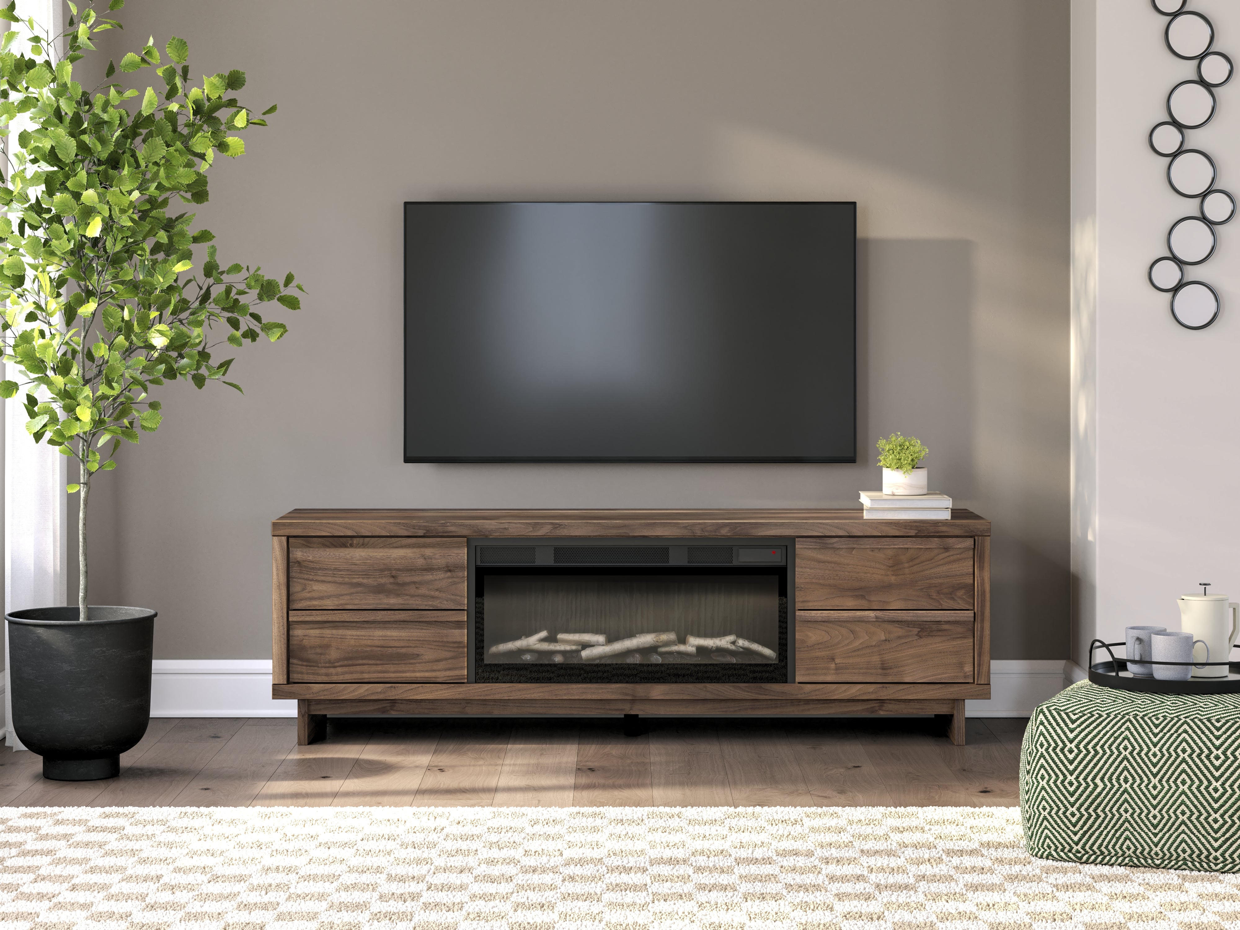 Zadilyn 72\" TV Stand with Electric Fireplace