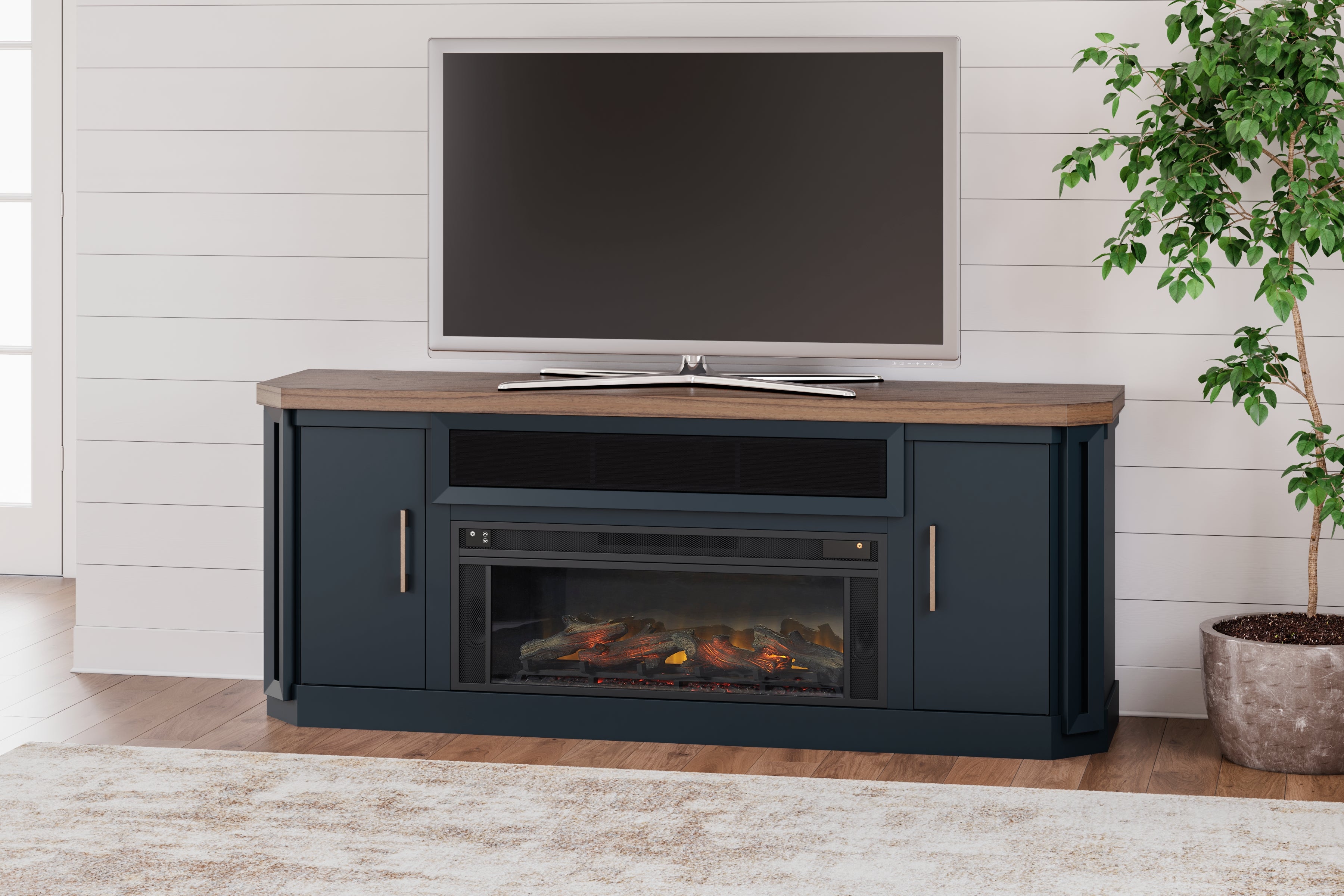 Landocken 83\" TV Stand with Electric Fireplace