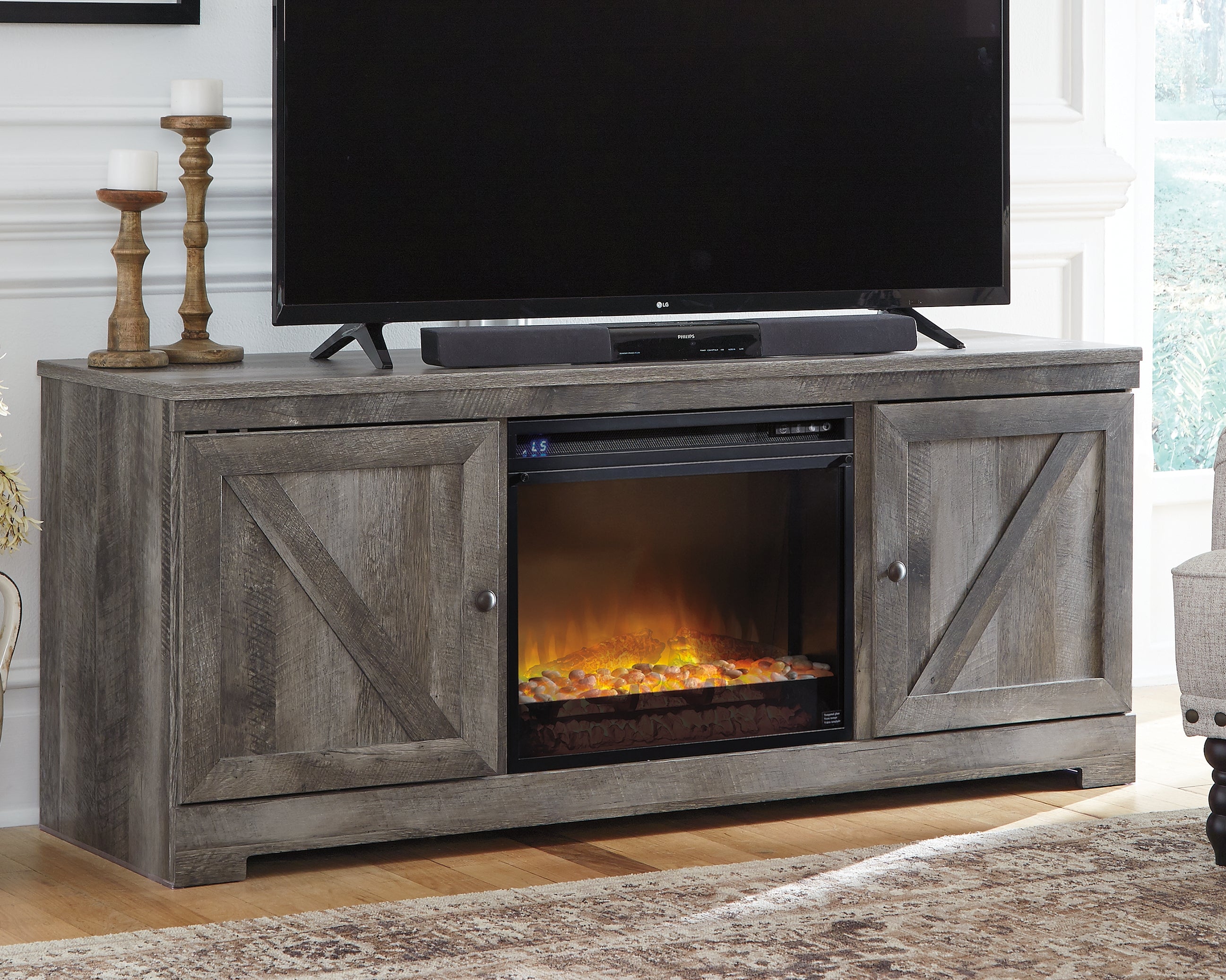 Wynnlow 63\" TV Stand with Electric Fireplace
