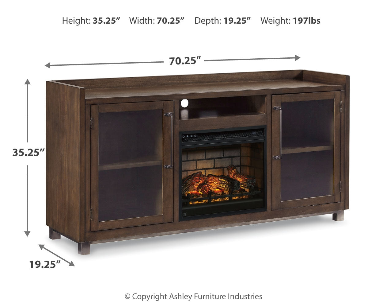 Starmore 70\" TV Stand with Electric Fireplace