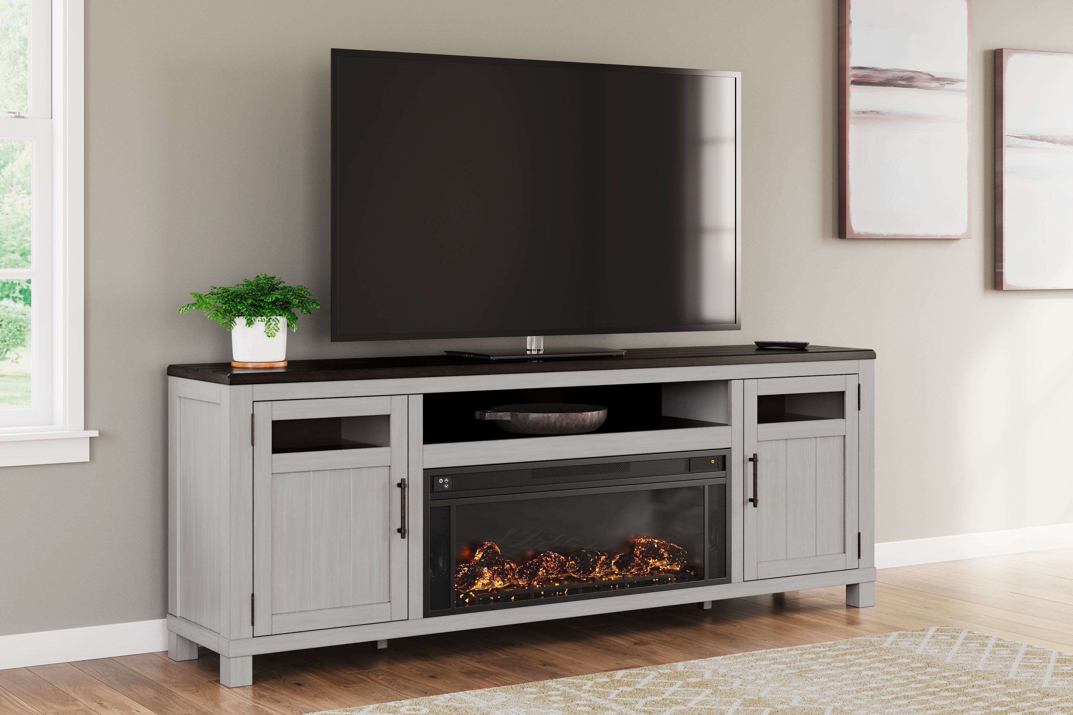 Darborn 88\" TV Stand with Electric Fireplace
