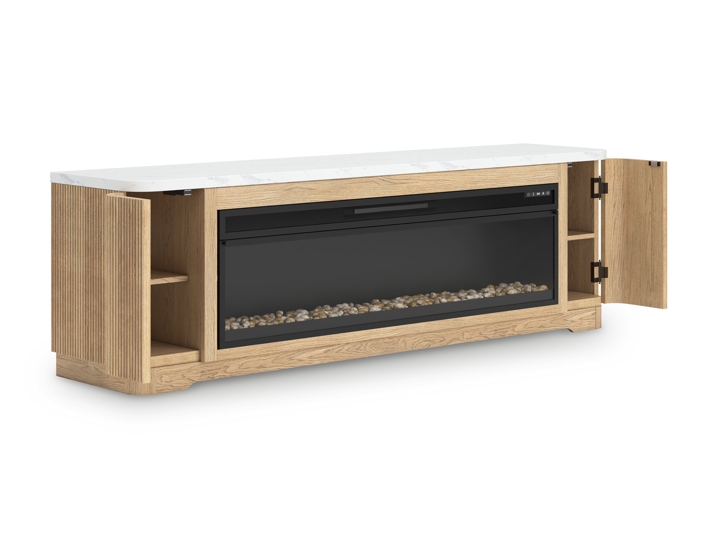 Camdill 80\" TV Stand with Electric Fireplace