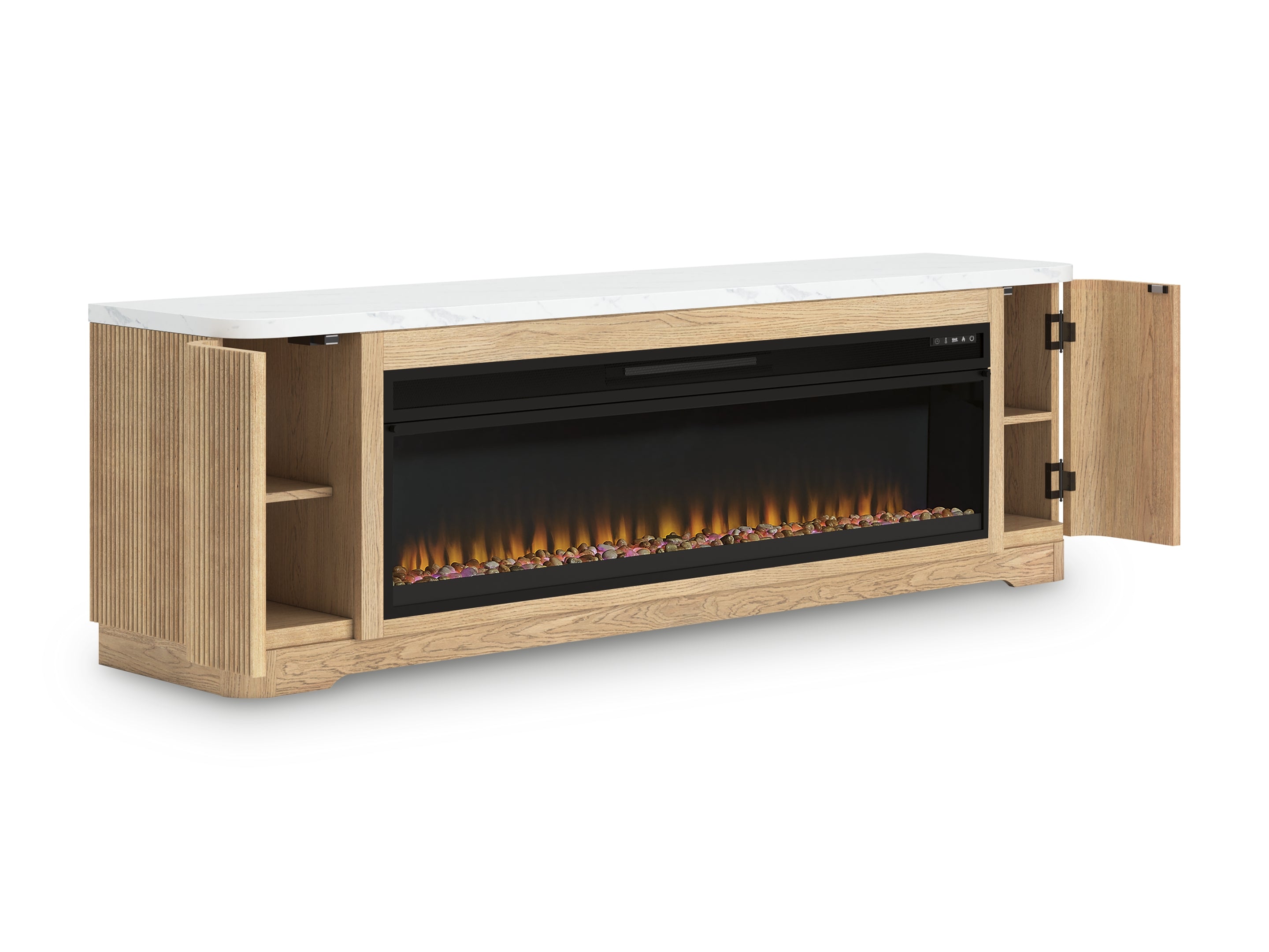 Camdill 80\" TV Stand with Electric Fireplace